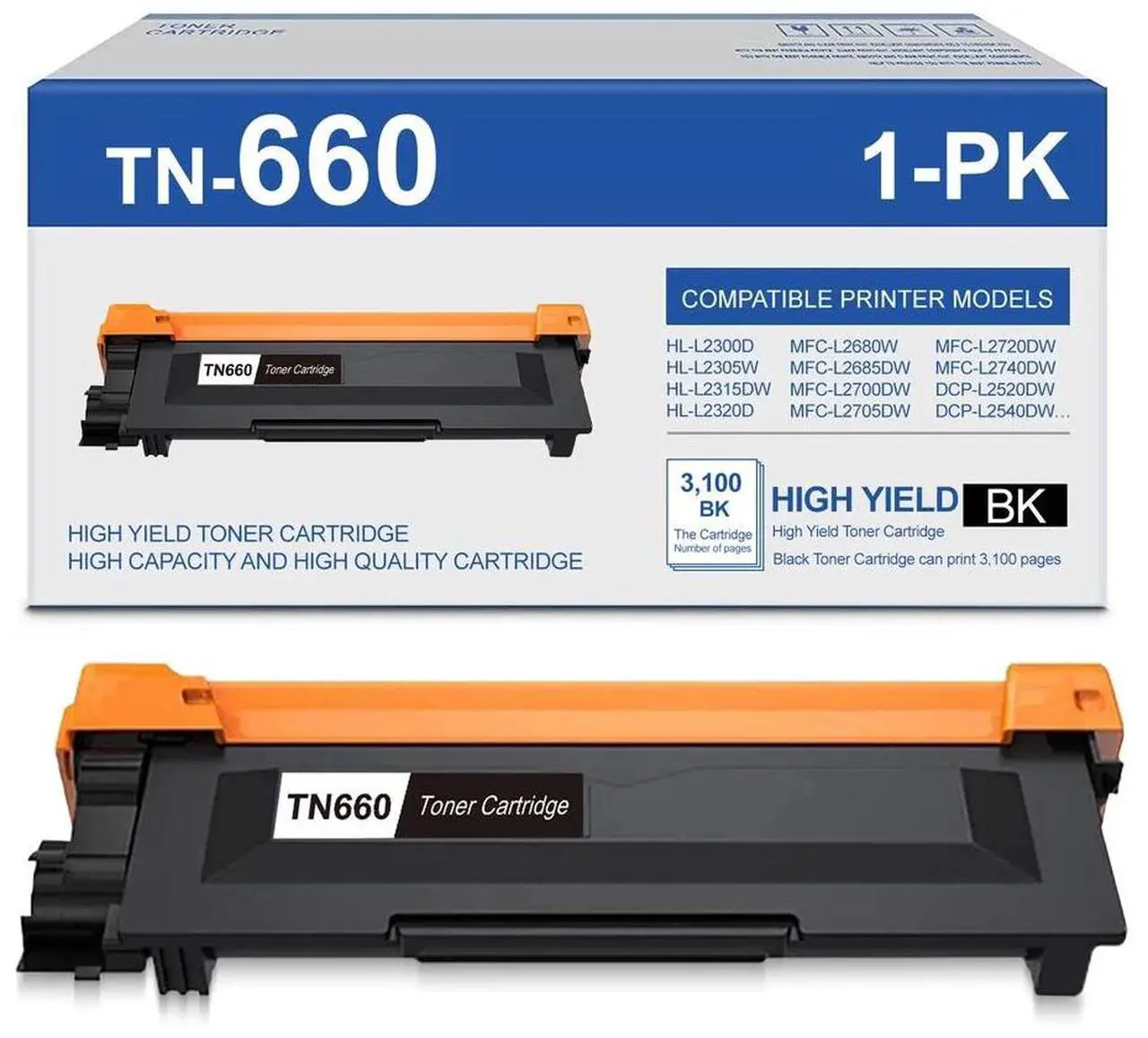 Main image of Tronovia 1PK TN660 Toner Cartridge DR630 Drum Compatible For Brother DCP-L2520DW L2540DW