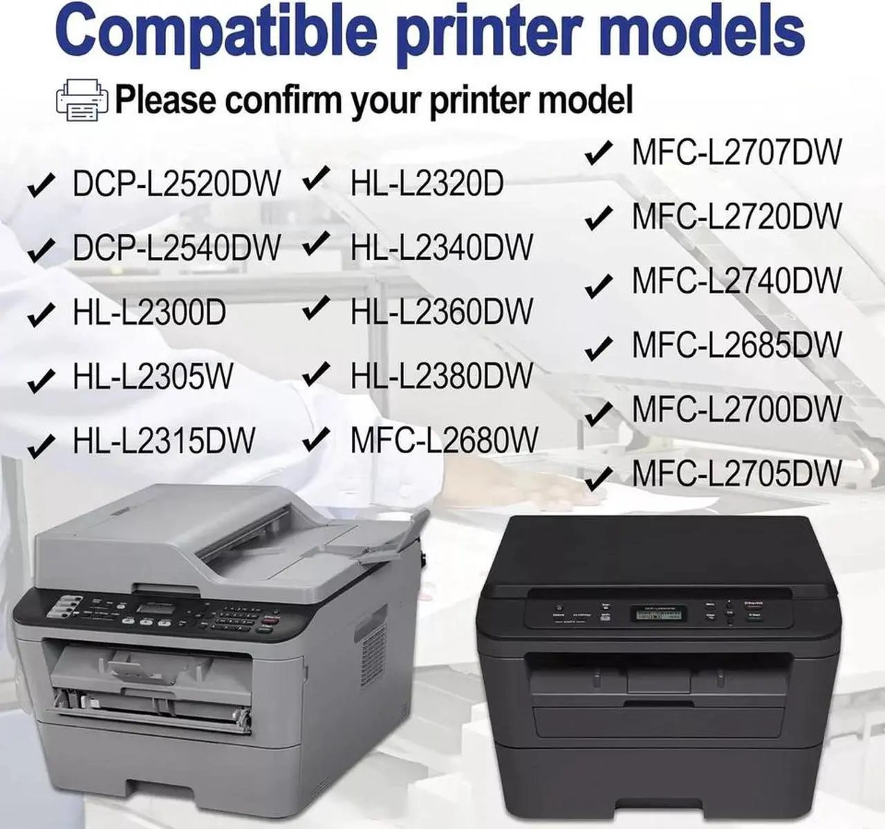 Alt view image 2 of 6 - Tronovia 3PK TN660 Toner Cartridge For Brother TN630 MFC-L2700DW MFC-L2740DW DCP-L2540DW