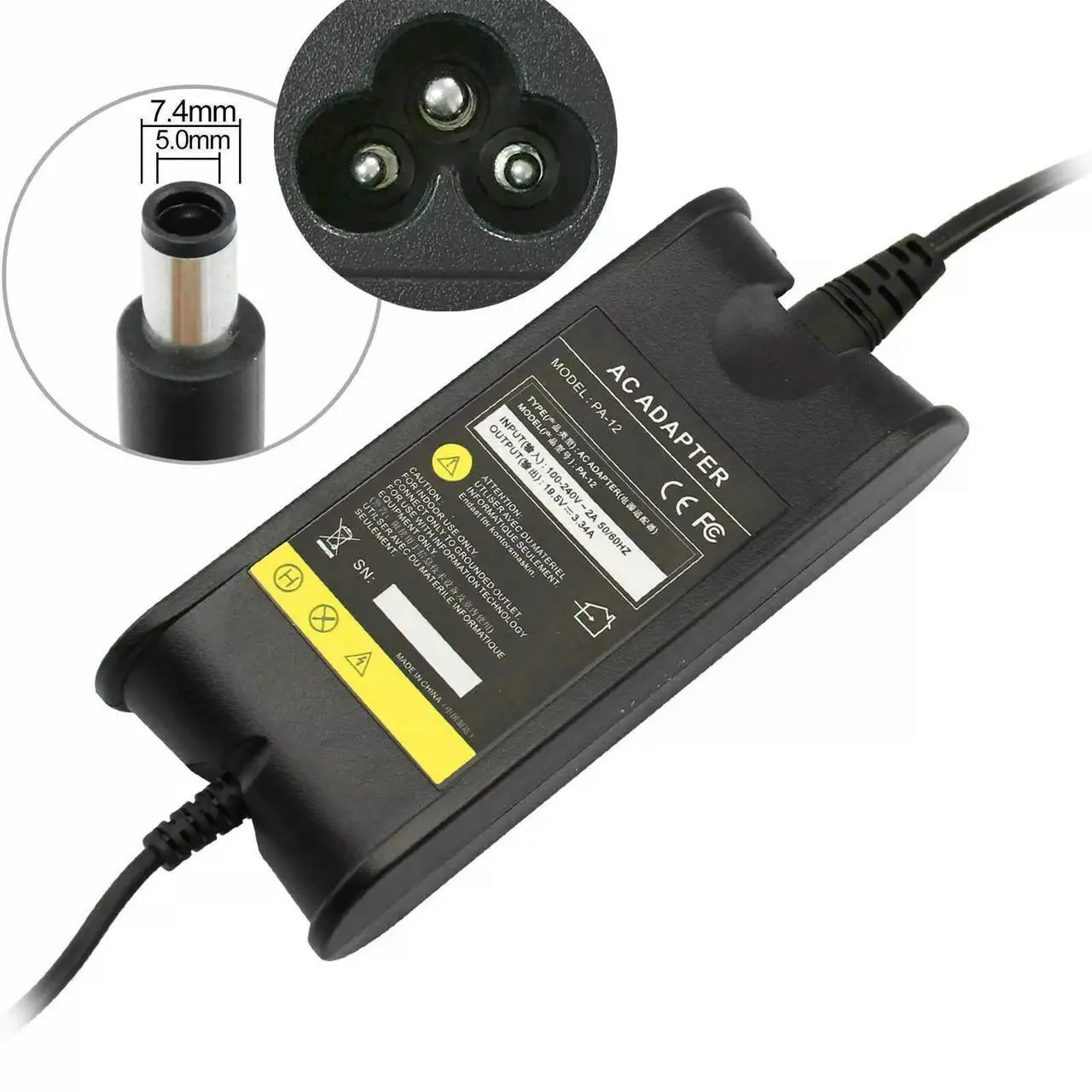 Alt view image 2 of 6 - Tronovia For Dell Inspiron N4110 N5110 N4010 M5010 PA-12 AC Power Adapter Charger Supply