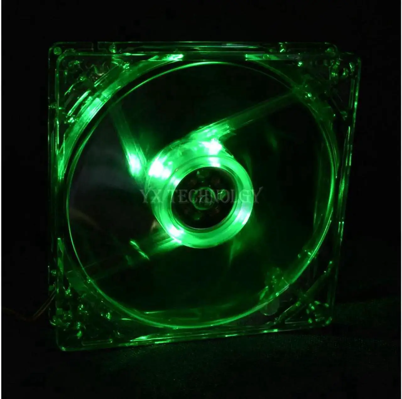 Alt view image 2 of 2 - 1pcs pc computer fan case cooling fan unit fan 8025 8cm with green LED lights chassis fan 80 * 80 * 25