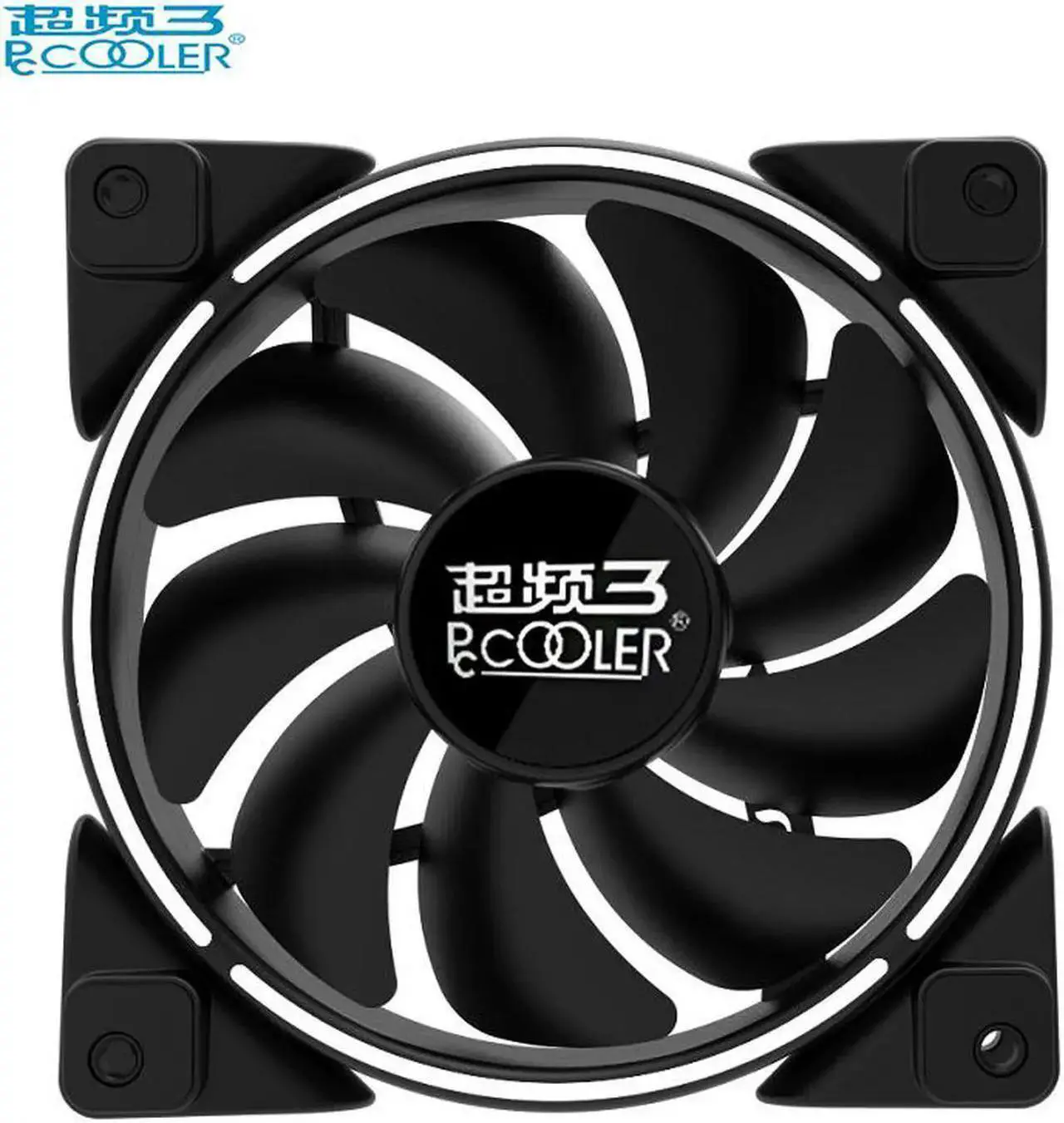 Alt view image 3 of 5 - 12cm Computer case cooling PWM fan LED HALO fan Quiet 120mm LED Red Blue Green White Light Guide ring Chassis mute fan