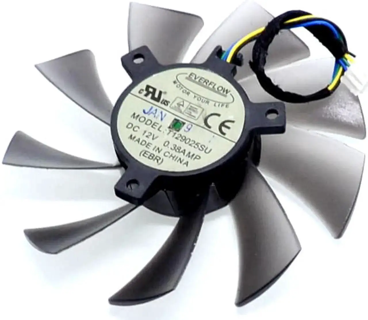 Alt view image 2 of 6 - video card fan R9-290X/280X R9-270X R7-260X GAMING Graphics card fan Mining fans T129025SU Diameter 93mm 12V 0.38A