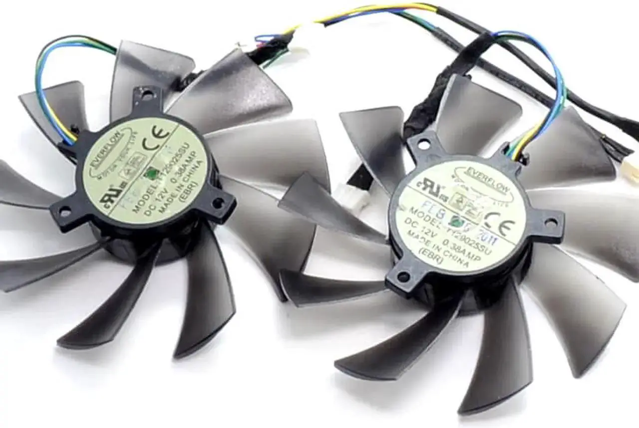Alt view image 4 of 6 - video card fan R9-290X/280X R9-270X R7-260X GAMING Graphics card fan Mining fans T129025SU Diameter 93mm 12V 0.38A