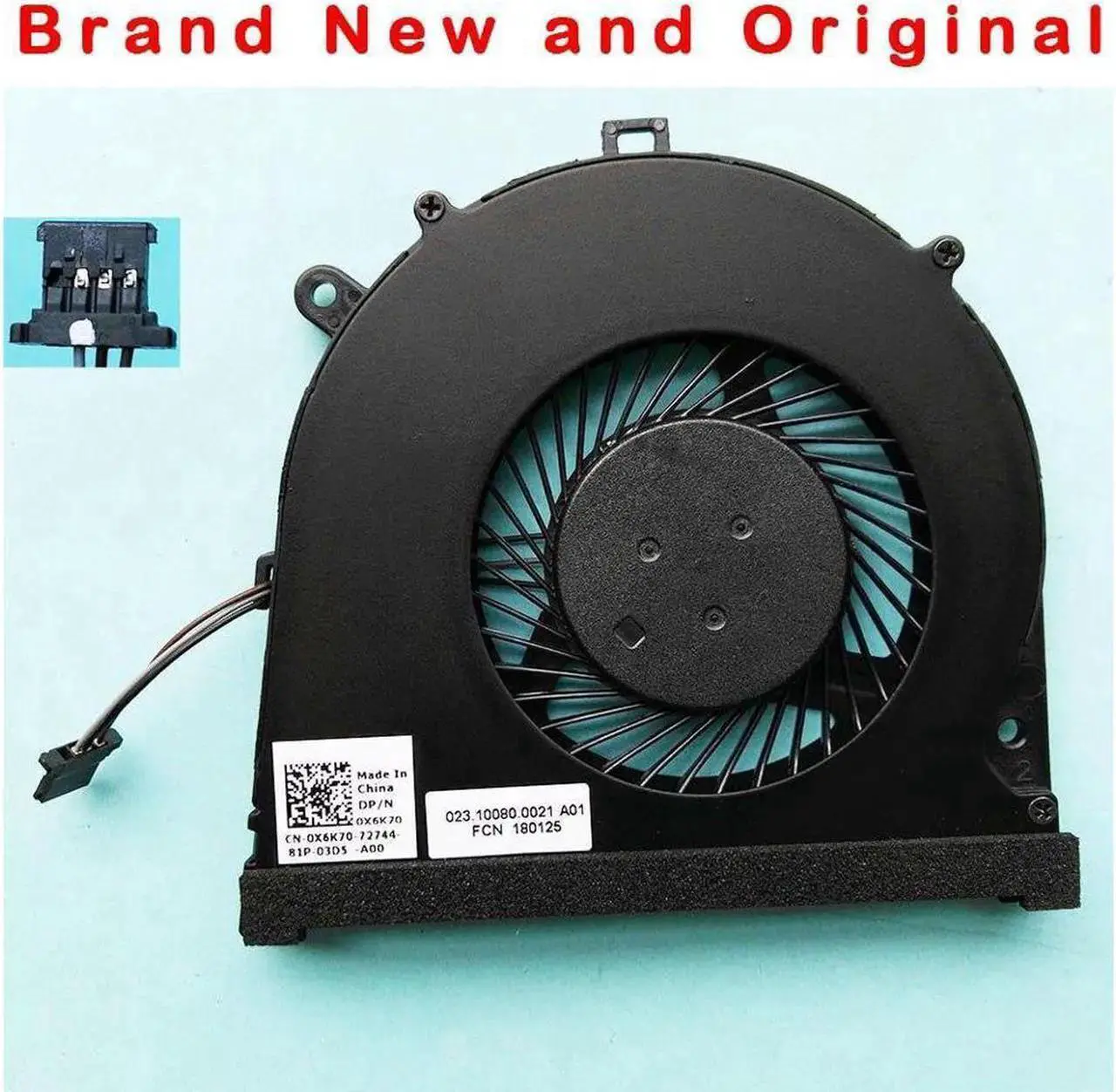 Main image of New Original CPU cooling for D.ell Latitude 15 L3580 3580 E3580 Fan cpu fan cooler 0X6K70 X6K70 NS85A00-16E16 023.10080.0011