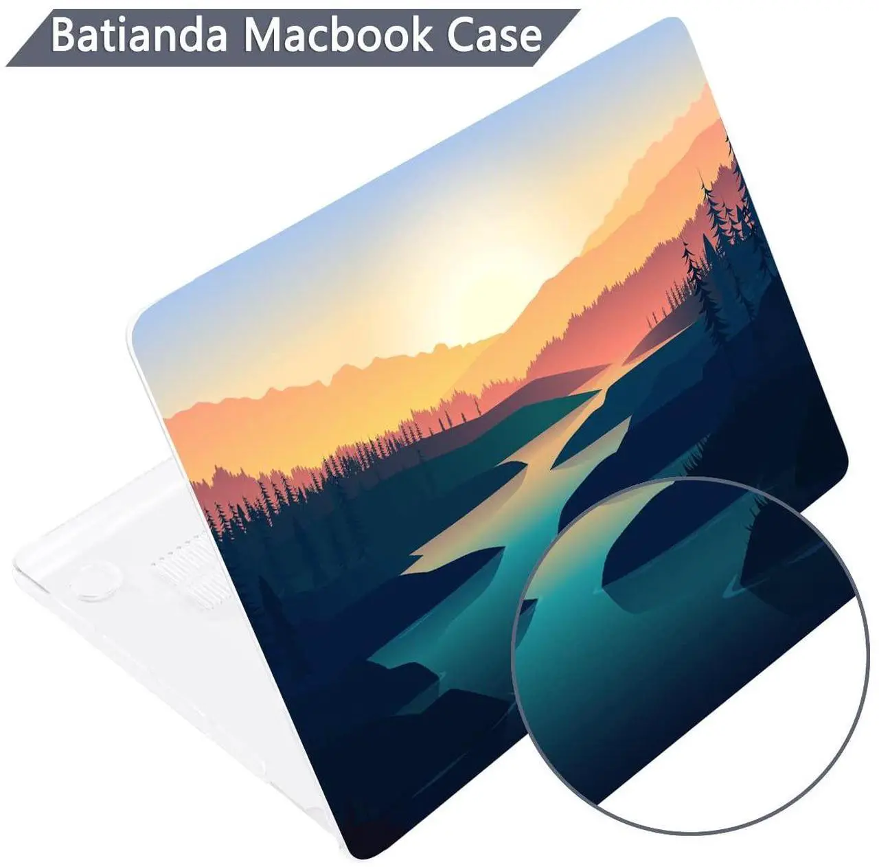 Alt view image 5 of 5 - Batianda Premium Case for New MacBook Air 15 inch 2025 M4 2024 2023 with M3 M2 Chip Model A3241/A3114/A2941, Designed Protective Plastic Hardshell & Keyboard Cover & Screen Protector, Dawn