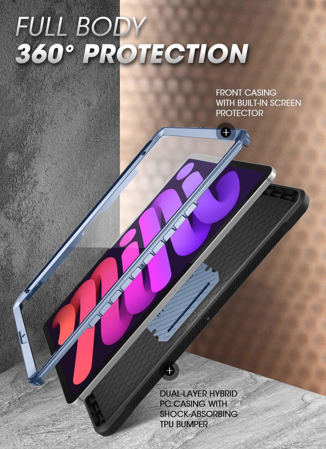 Alt view image 3 of 5 - SUPCASE for iPad Mini 7 Case A17 Pro 2024 (UB Pro), [Built-in Screen Protector & Pencil Holder & Stand] [Support Apple Pencil Charging] Protective Case for iPad Mini 7th/6th Generation 8.3", Tilt