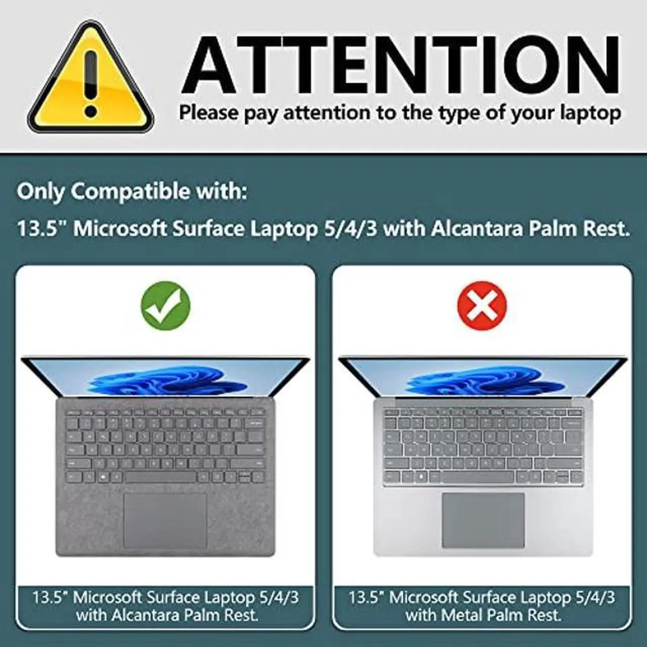 Alt view image 2 of 5 - Batianda Case for 13.5" Microsoft Surface Laptop 5 4/3 with Alcantara Palm Rest Model 1950/1867, Designed Clear Protective Plastic Hardshell & Keyboard Cover & Screen Protector, Aurora