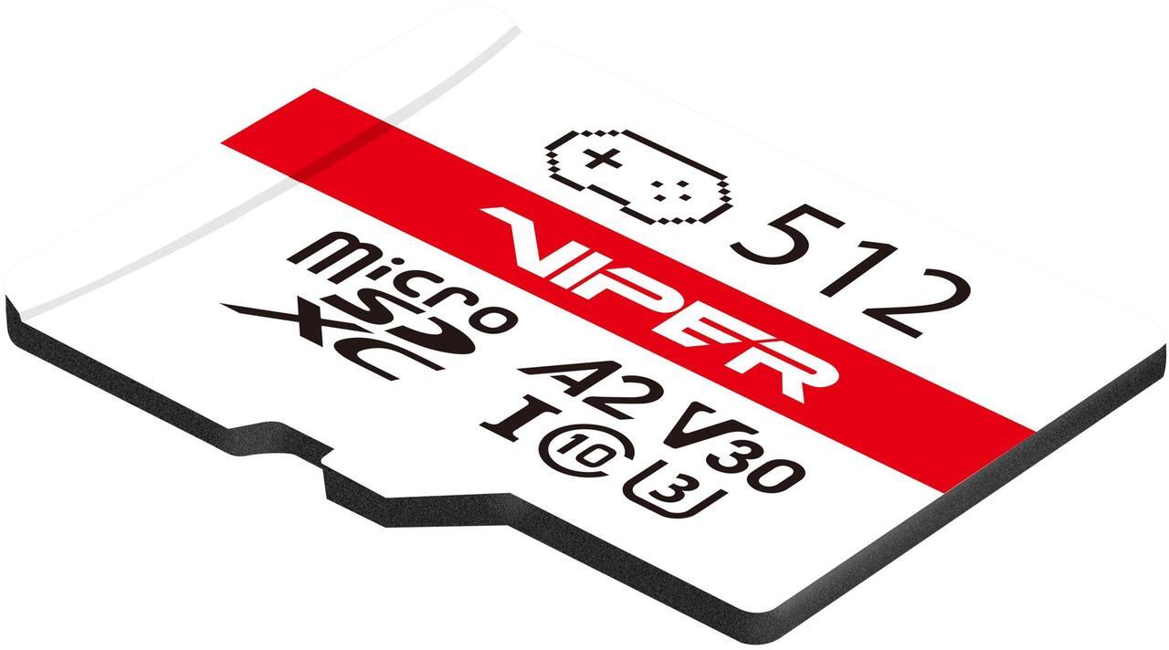 Alt view image 2 of 2 - Viper Gaming Series 512GB Micro SDXC V30 A2 UHS-I U3 4K UHD Memory Card - PV512GGM32MCX