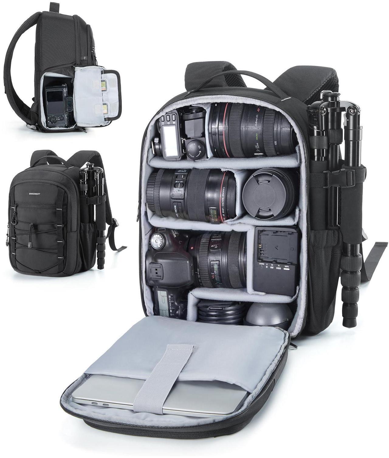 Main image of BAGSMART Small Camera Backpack, DSLR SLR Small Camera Bag Fits 13 Inch Laptop, Camera Backpack with Rain Cover & Tripod Holder