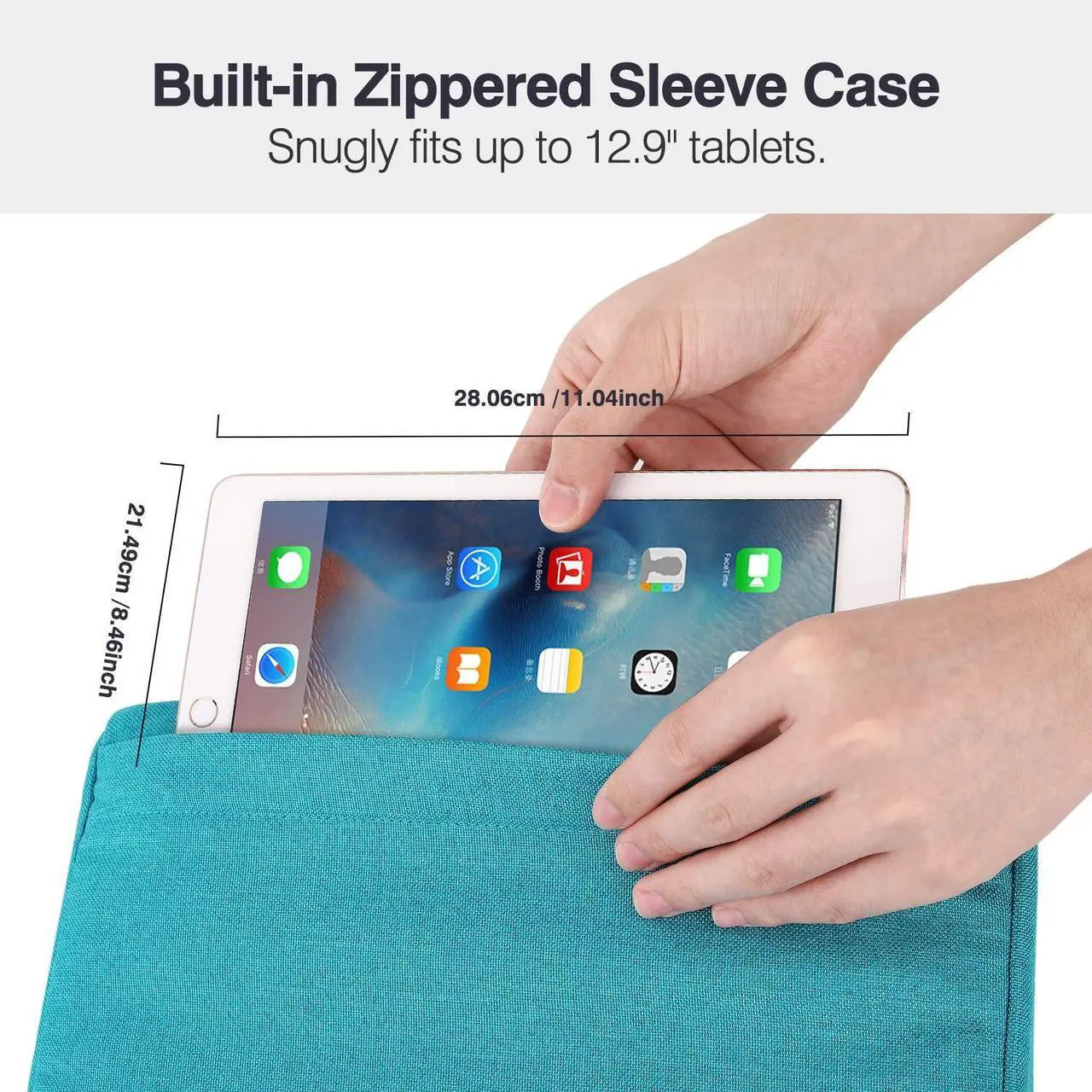 Alt view image 4 of 5 - MoKo Tablet Pillow Holder, Pillow for iPad Multi-Angle Soft Tablet Stand Up to 12.9", Lap Pillow for eReaders, Books, Magazines, Fit iPad 10.2", iPad Air 3 2, iPad Pro 11"/ Pro 12.9" / 9.7" - Sea Blue