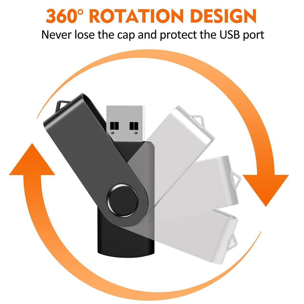 Alt view image 3 of 5 - AreTop 64GB USB Flash Drive, 10 Pack USB 2.0 Thumb Drives Memory Stick Swivel Jump Drive for Home & Office Use (10 Pack 64GB, Black)