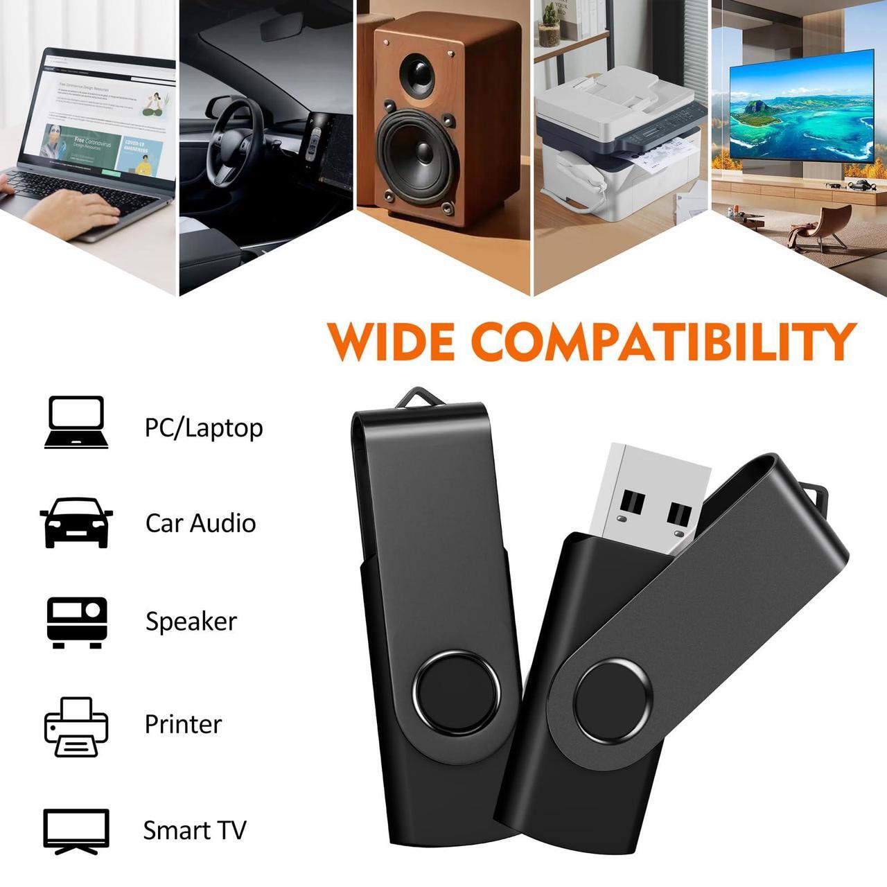 Alt view image 5 of 5 - AreTop 64GB USB Flash Drive, 10 Pack USB 2.0 Thumb Drives Memory Stick Swivel Jump Drive for Home & Office Use (10 Pack 64GB, Black)