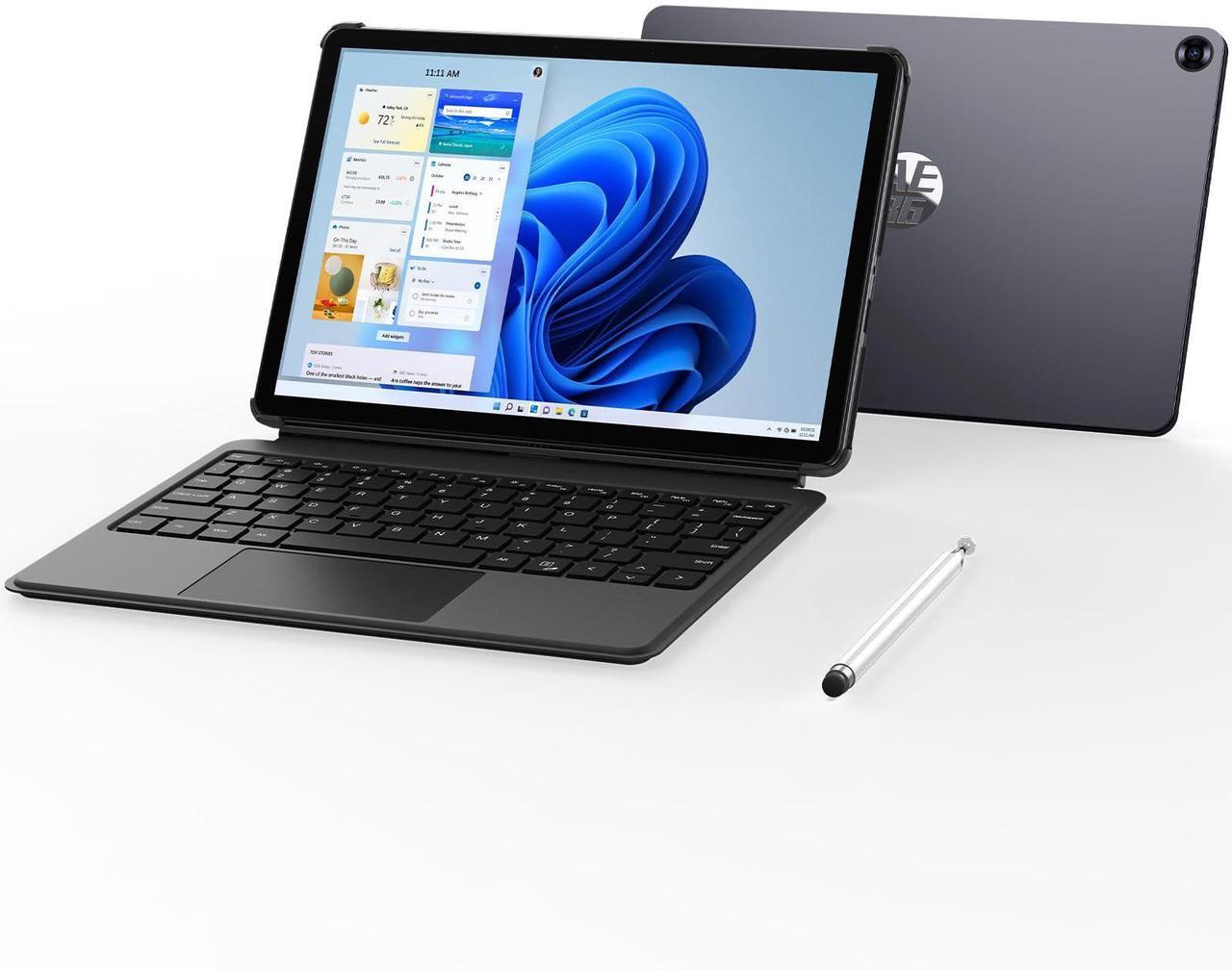 Main image of AE86 2-in-1 Tablet/Laptop (2025), 10.1" Windows 11 Pro Tablet PC with Keyboard and Stylus Pen, 12GB RAM 256GB SSD, Intel Core Processor, MS Office 2024 Included, BT5.0 WiFi, USB A, Type-C, Micro HDMI