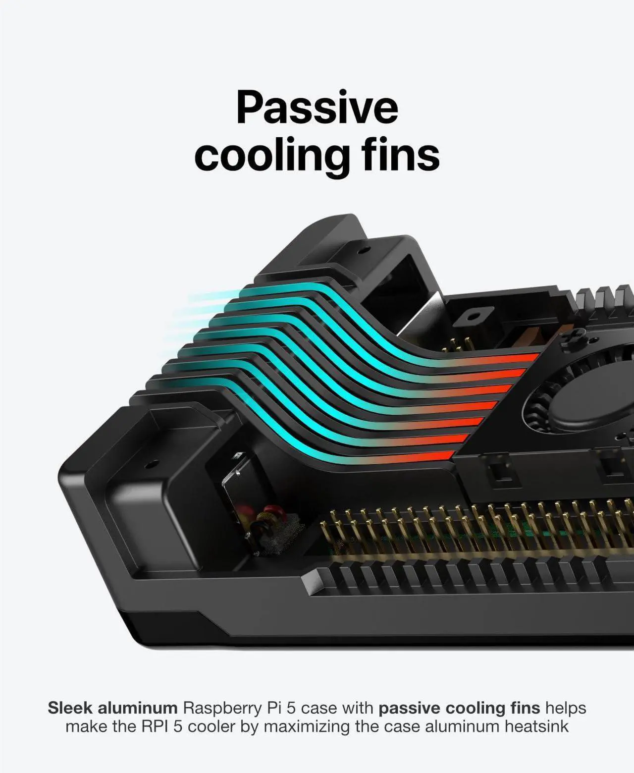 Alt view image 4 of 5 - Argon NEO 5 Case for Raspberry Pi 5 with M.2 NVME Expansion Board (Black)