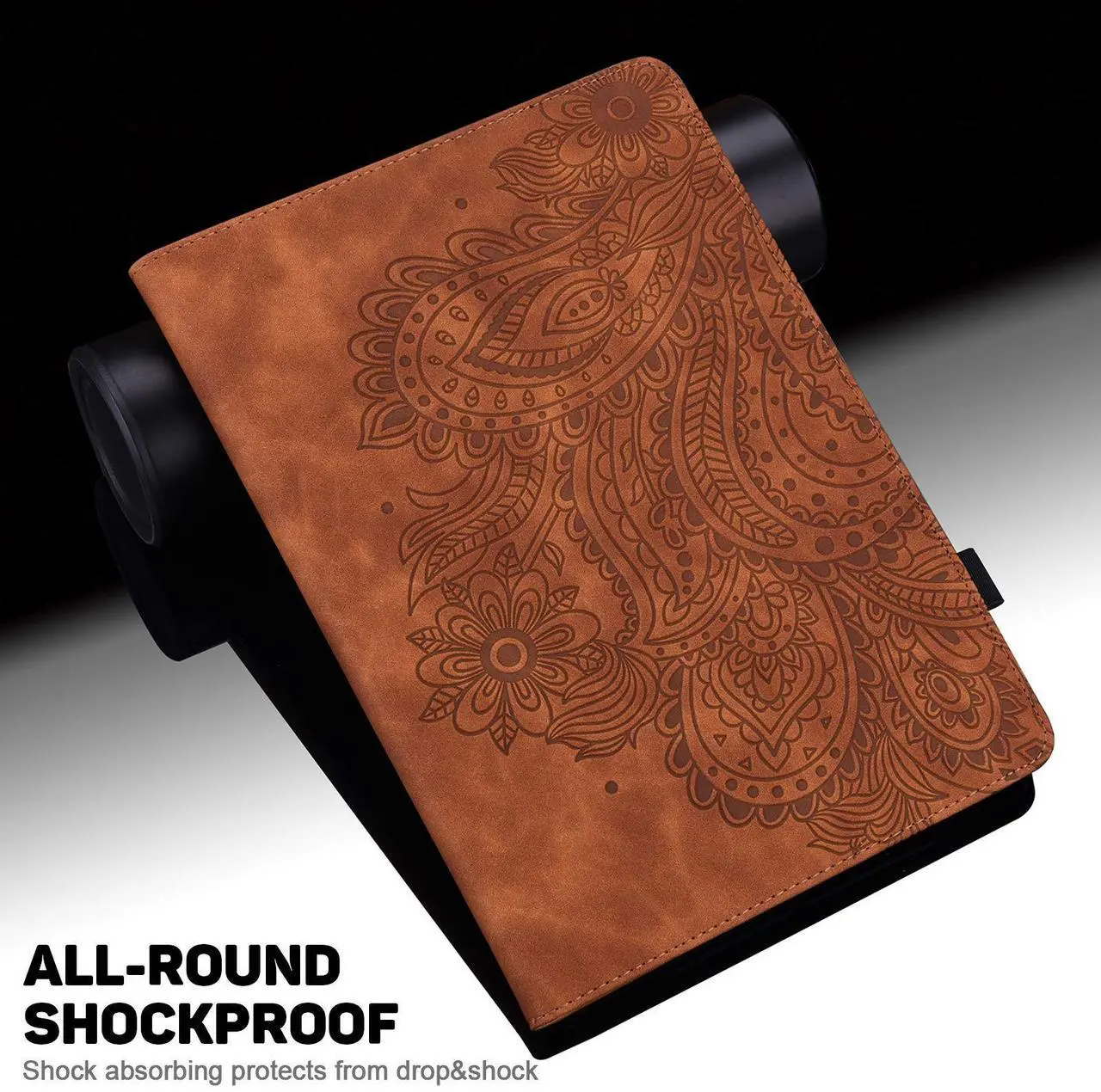 Alt view image 3 of 5 - ALILANG Case for 7"/6.8" Kindle Paperwhite (12th Generation-2024, 11th Generation-2021) with Stylus, Multiple Viewing Angles PU Leather Stand Flip Cover for Kindle Paperwhite 2024 Case-Brown