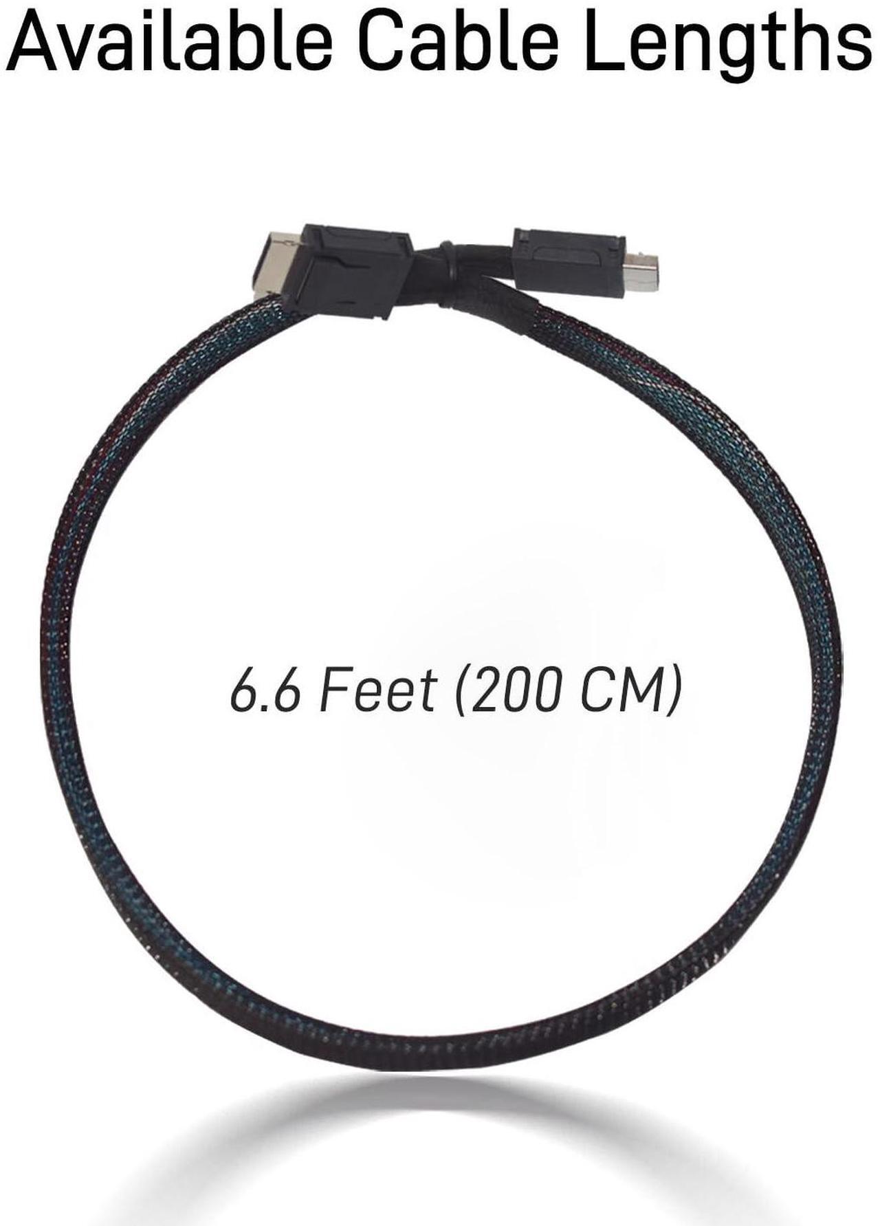Alt view image 5 of 5 - LetLinkSo Oculink Cable PCIe 4.0 SFF-8611 4i Long Male Extension Cable for Oculink eGPU onexGPU Mini PC SSD, 6.6 feet (200 cm)