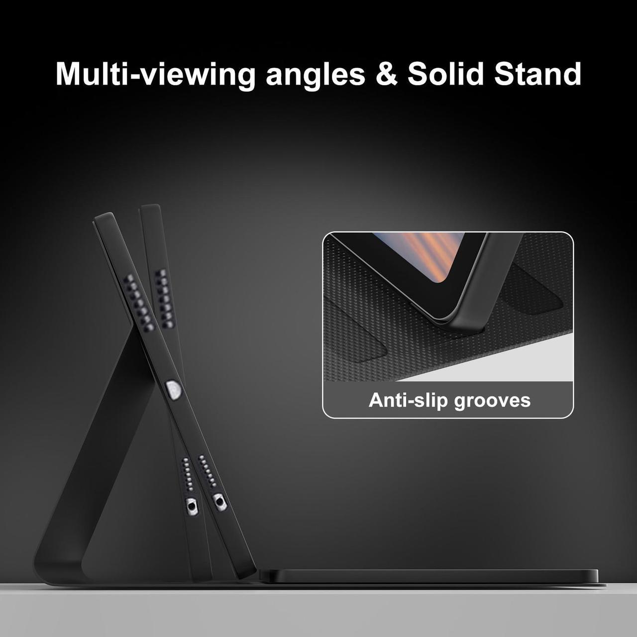 Alt view image 3 of 5 - D DINGRICH Keyboard Case for iPad 6th/5th Generation 9.7 inch, Slim Folio Smart Case with Pencil Holder for iPad Air 2, Rechargeable, Detachable Wireless Keyboard with 7 Color Backlit for iPad Pro 9.7