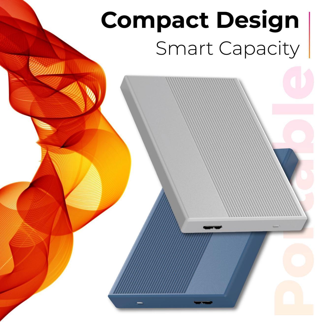 Alt view image 2 of 5 - 1TB External Hard Drive USB 3.0 Portable Hard Drive 2.5 inch External HDD High-Speed Data Transfer Storage and Backup Drive for PS4, PS5, Desktop, PC, Laptop, MAC, Gaming Console (Silver)
