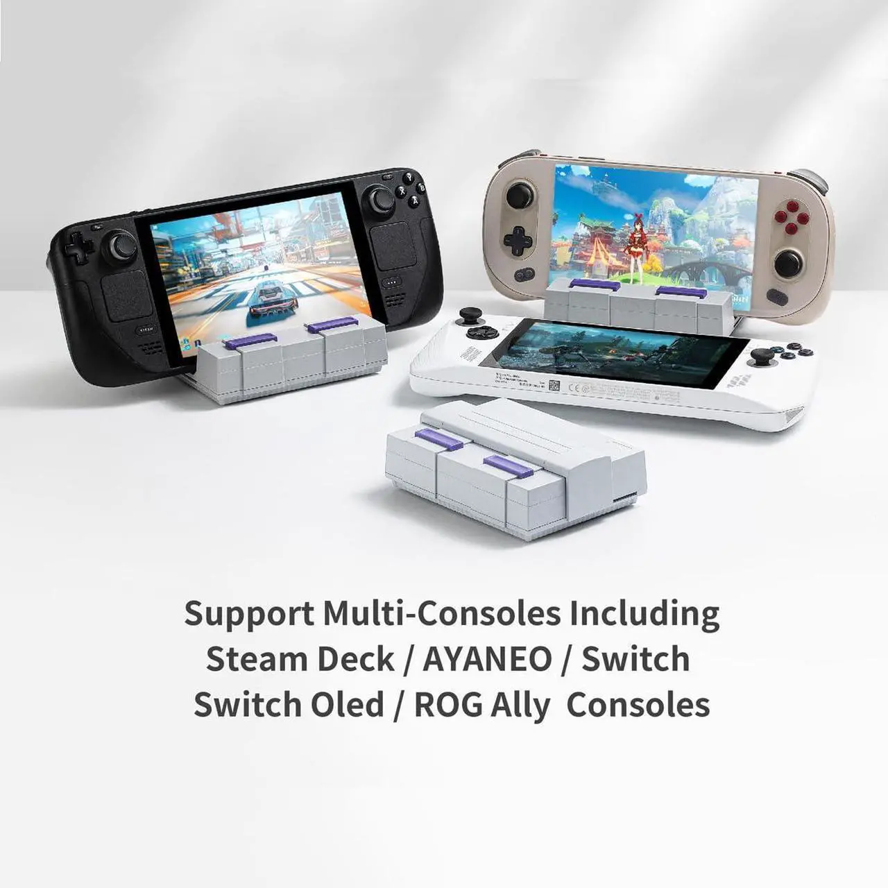 Alt view image 2 of 5 - GuliKit 7 in 1 Docking Station for Steam Deck LCD/OLED,ROG Ally,Switch,AYANEO,4K@60Hz HDMI TV Display Video Output, PD USB C Charging 100W Charger Base with Retro SNES Themed Design & 4 TF Card Slots