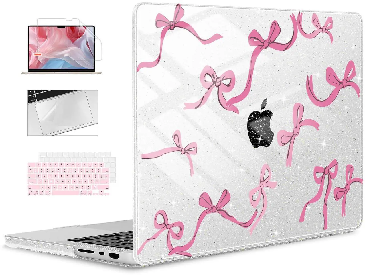 Main image of ICEKEE for M4 MacBook Pro 14 inch Case 2024(A3112 A3401 A3185) 2023(M3 A2918 A2992 M2 A2779) 2021(M1 A2442 ) Pro/Max, Plastic Hard Shell Cover for Mac Pro 14", Bows