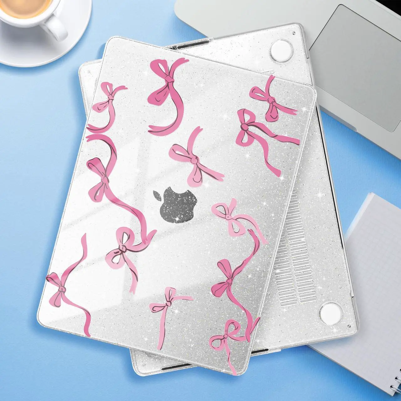 Alt view image 3 of 5 - ICEKEE for M4 MacBook Pro 14 inch Case 2024(A3112 A3401 A3185) 2023(M3 A2918 A2992 M2 A2779) 2021(M1 A2442 ) Pro/Max, Plastic Hard Shell Cover for Mac Pro 14", Bows