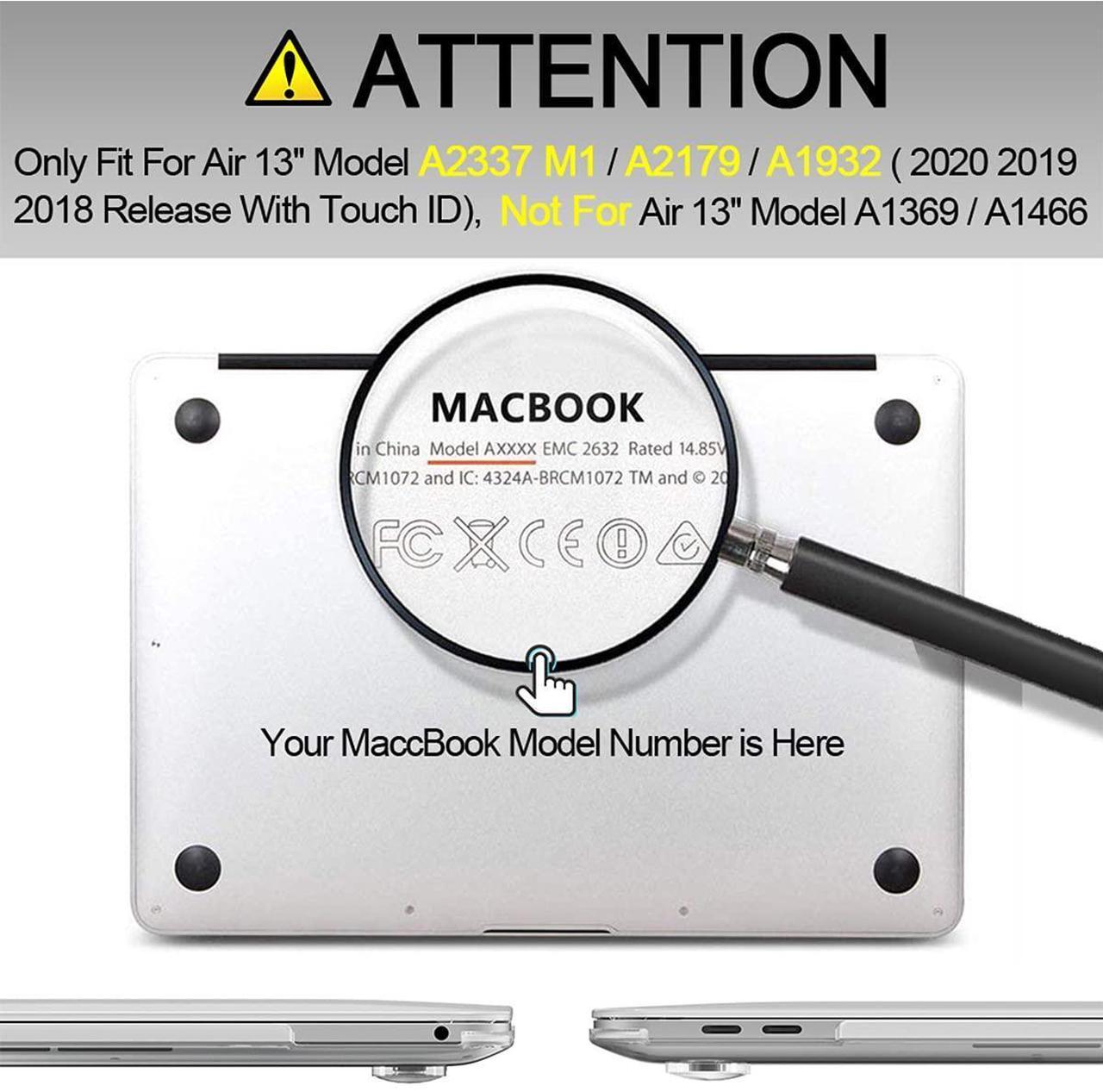 Alt view image 2 of 5 - MAITTAO MacBook Air 13 Inch Case 2020 2019 2018 Release Model A1932 A2179 A2337 M1, Durable Hard Case Cover with Laptop Sleeve & Keyboard Cover for Mac Air 13.3 with Retina Touch ID, Marble Blue