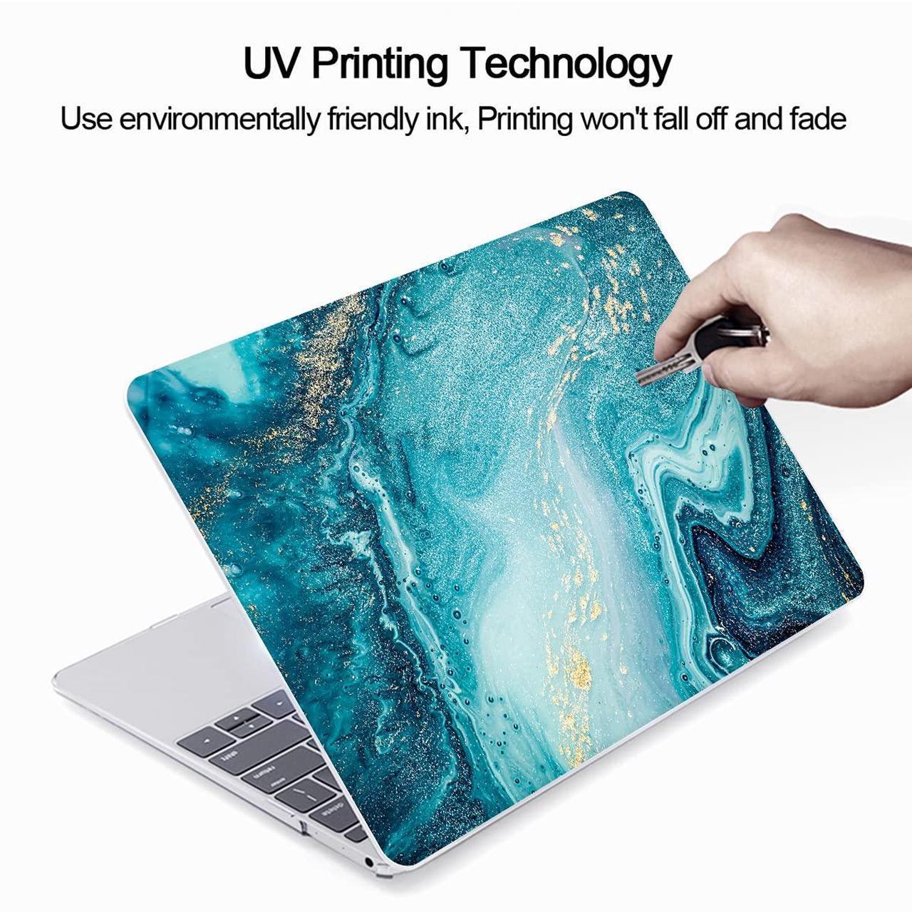 Alt view image 3 of 5 - MAITTAO MacBook Air 13 Inch Case 2020 2019 2018 Release Model A1932 A2179 A2337 M1, Durable Hard Case Cover with Laptop Sleeve & Keyboard Cover for Mac Air 13.3 with Retina Touch ID, Marble Blue