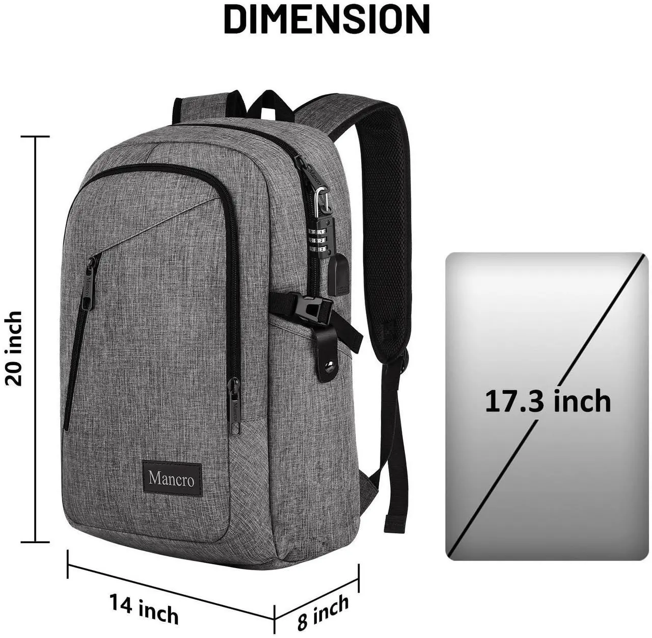 Mancro Laptop Backpack - Thumbnail 4