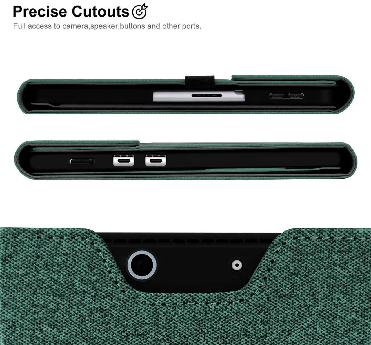 Alt view image 2 of 5 - Megoo Surface Pro X Case Cover for Microsoft Surface Pro X 13" with Stylus Pen Holder Multiple Angle Adjustment Folio Stand Protective Case (Cyan)
