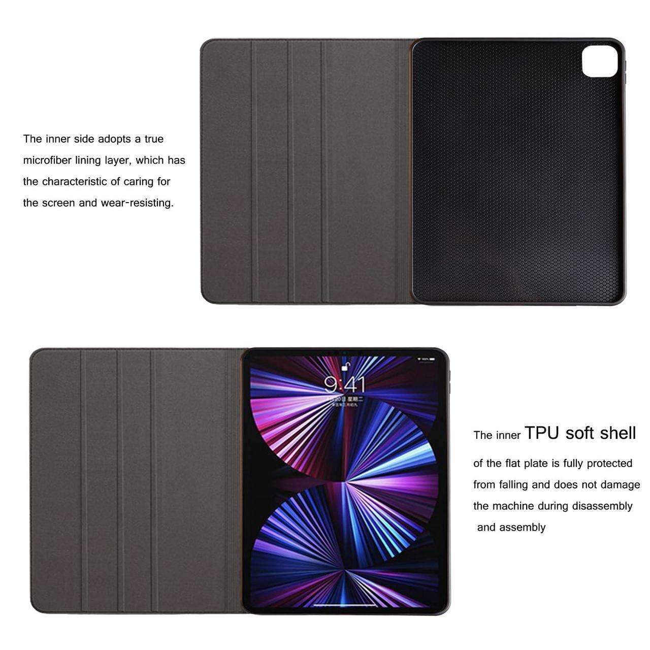 Alt view image 3 of 5 - NANRUIL for Ipad Case air 5th/4th Gen 10.9-inch Genuine Leather Cover Protective Shell for 2022/2020,Auto Wake/Sleep.Black