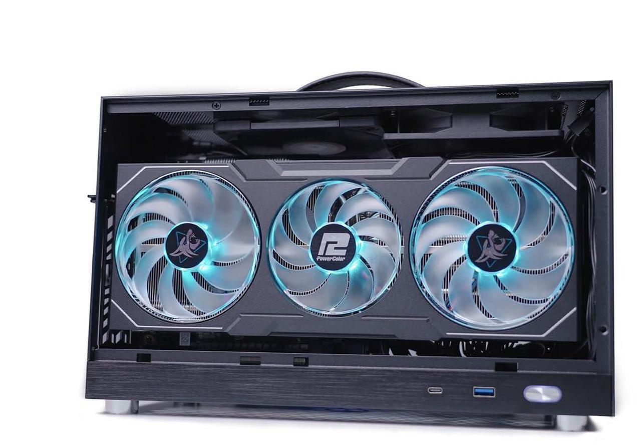 Alt view image 2 of 5 - S400 10.8L Portable Mini-ITX Computer Case with PCIe 4.0 Cable, Advanced Vented Panel, Front Type-C USB3.0 Ports, Fit Triple Slot GPU (Black)