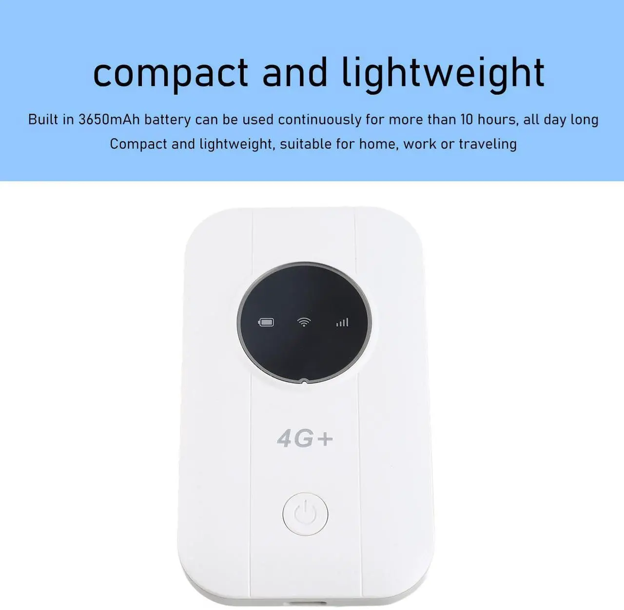 Alt view image 5 of 5 - LTE 4G 5G Modem Router, 300Mbps Hotspot Up to 10 Devices, SIM Card Slot, 3650mAh Battery, Portable for Travel, Business Trip