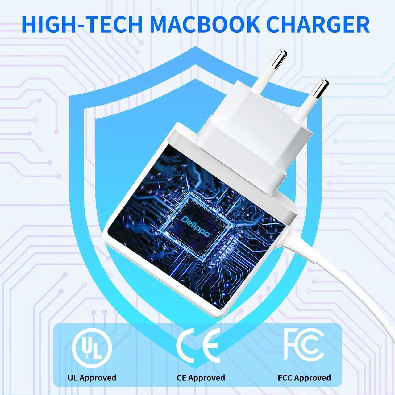 Alt view image 5 of 5 - Delippo 16.5V 3.65A for Mac Book Pro Charger AC 60W L-Tip Power Adapter Replacement Charger for MacBook Pro 13 inch A1181 A1278 A1184 A1330 A1342 A1344 (Before Mid 2012 Models) with 6ft Long Cable