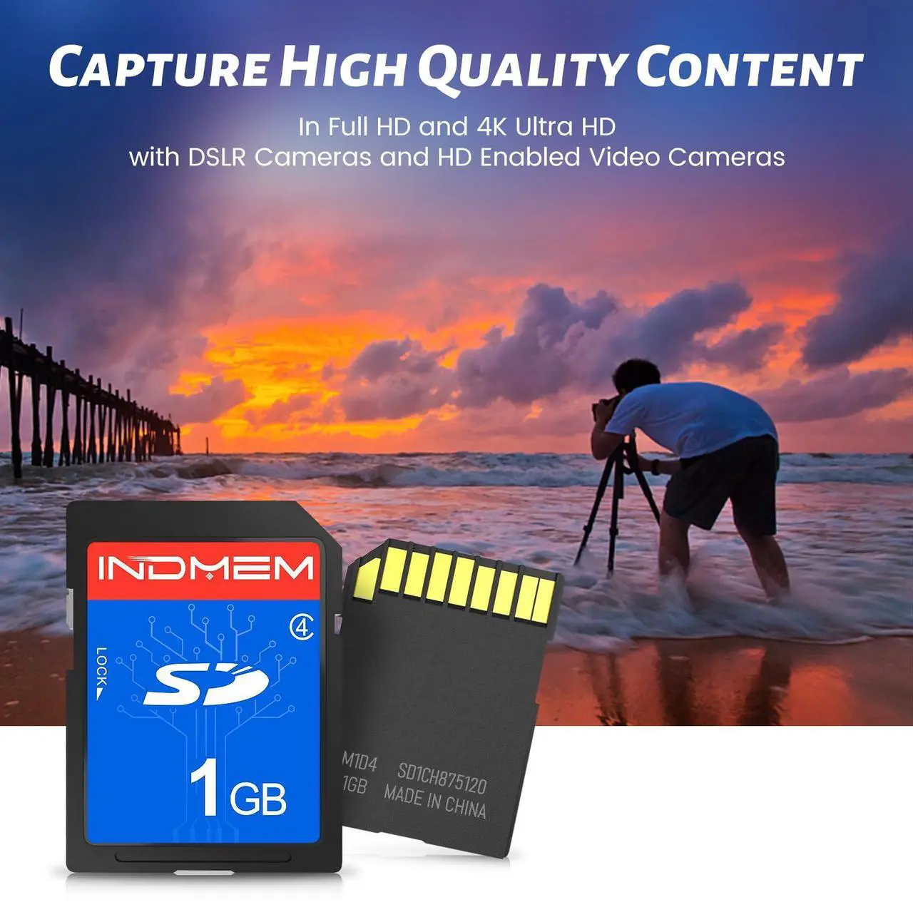 Alt view image 3 of 5 - INDMEM SD Card 1GB, 6 Packs Class 4 1GB Flash Memory Card MLC Standard Secure Digital Cards Camera Card