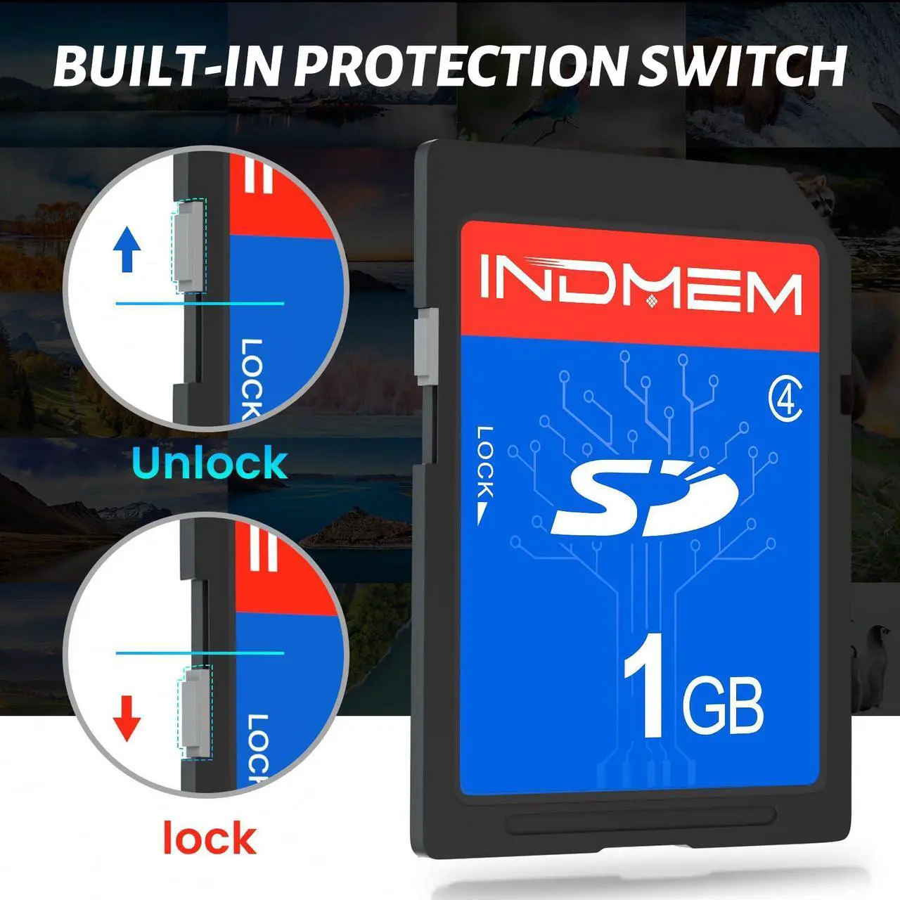 Alt view image 4 of 5 - INDMEM SD Card 1GB, 6 Packs Class 4 1GB Flash Memory Card MLC Standard Secure Digital Cards Camera Card