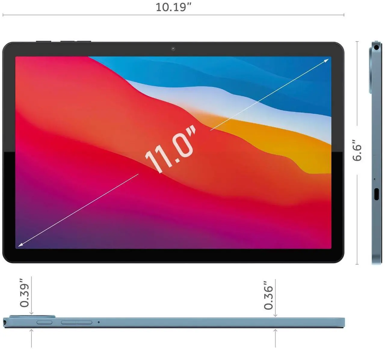 Alt view image 5 of 5 - tabtoday 11 inch Tablet, Android 14, Octa-Core Processor 128GB ROM, WiFi, Long Battery Life, Light and Slim, HD Display, Pre-Installed Apps - Blue