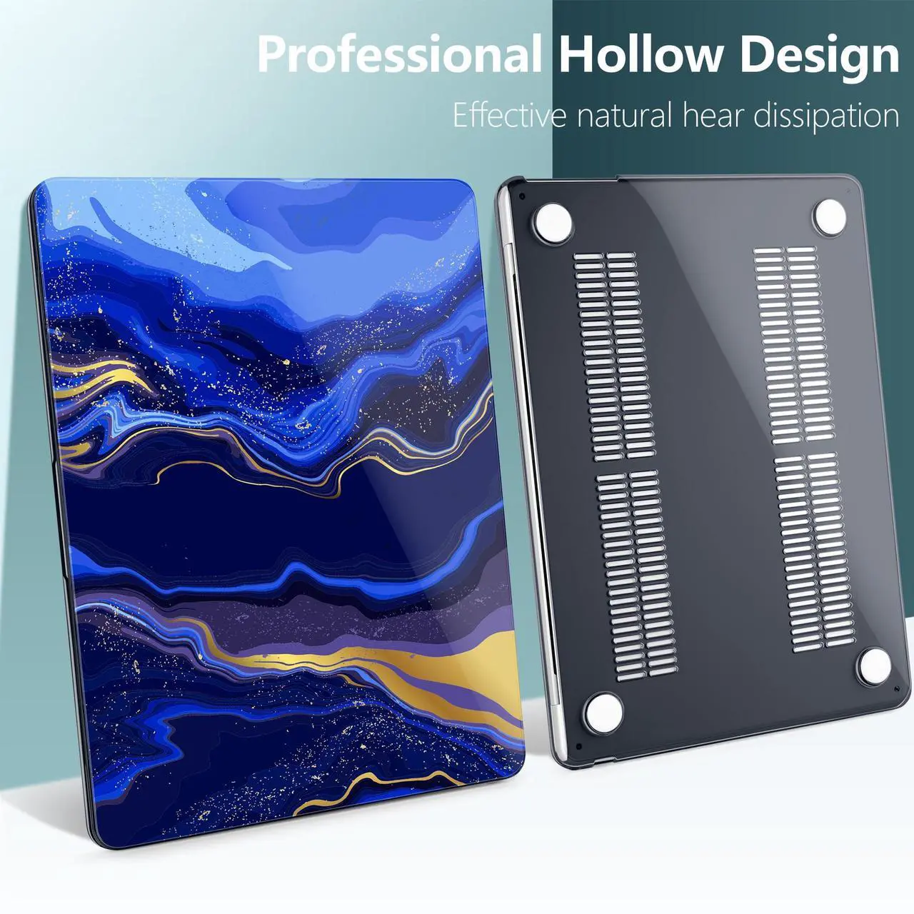 Alt view image 4 of 5 - TWOLSKOO Compatible with M4 MacBook Air 13.6 inch Case 2025-2022 Release M4 A3240 M3 A3113 M2 A2681, Plastic Hard Shell & Keyboard Cover & Type C Adapter & Screen Protector, Abstract Marble