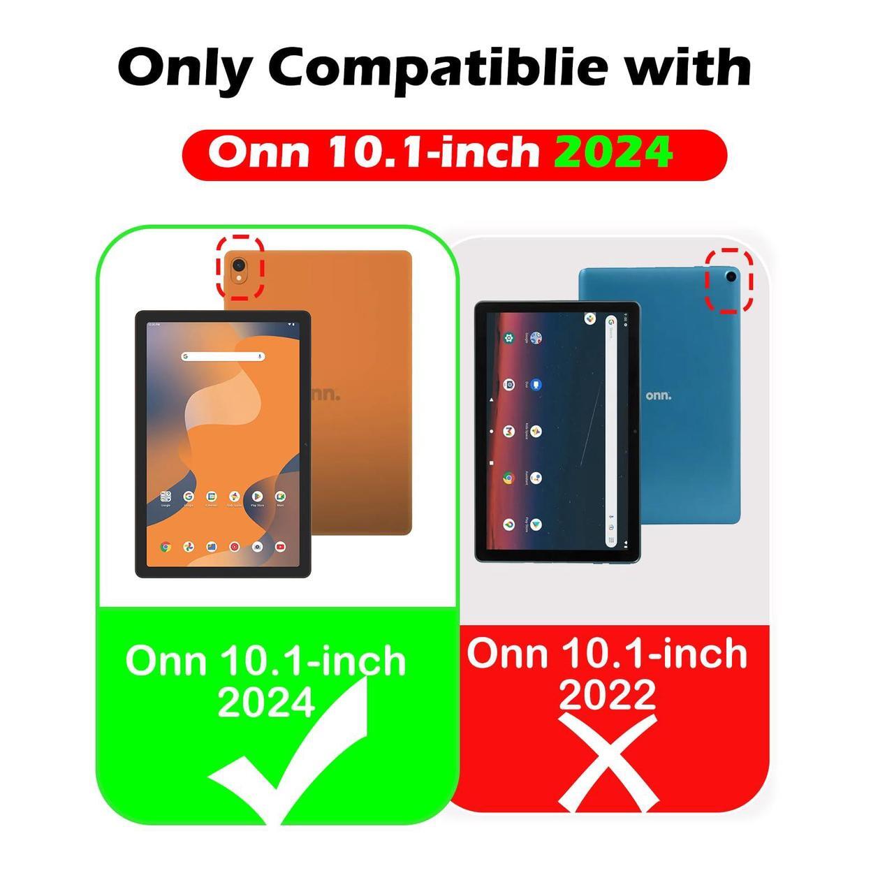 Alt view image 2 of 5 - YRH for Onn 10.1 Tablet Case (2024) Model#100135925, Kids EVA Cover with Strap Stand Handle, for Surf Walmart Onn Tablet Case 10.1 inch (Gen 4), Green