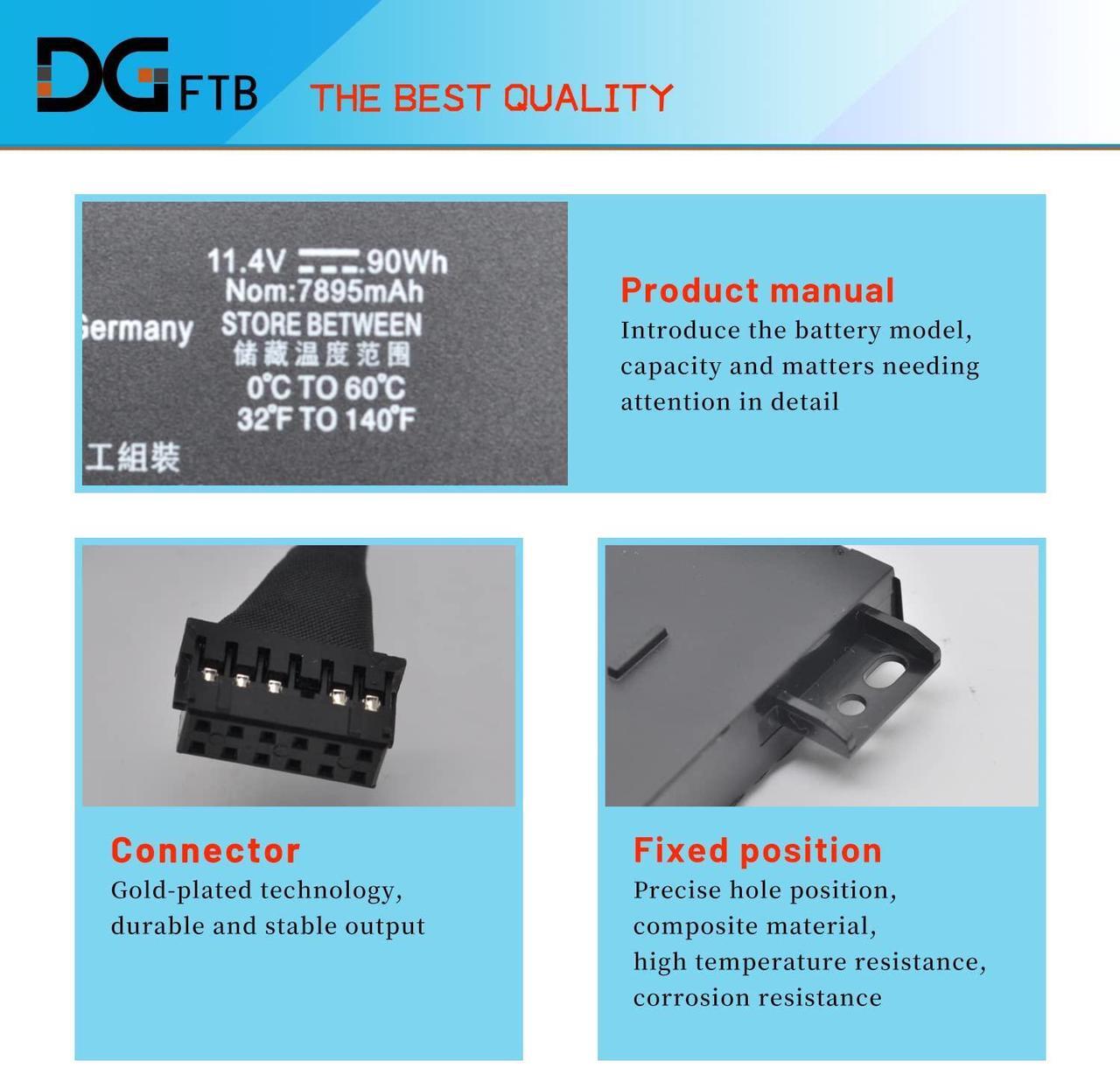 Alt view image 2 of 5 - DGFTB VV09XL Laptop Battery for HP ZBook 15 G3 G4 17 G3 Series HSTNN-DB7D HSTNN-C87C 808398-2B1 808398-2C1 808398-2C2 808452-001 808452-005 3ICP4/69/75-3 11.4V 90Wh/7500mAh