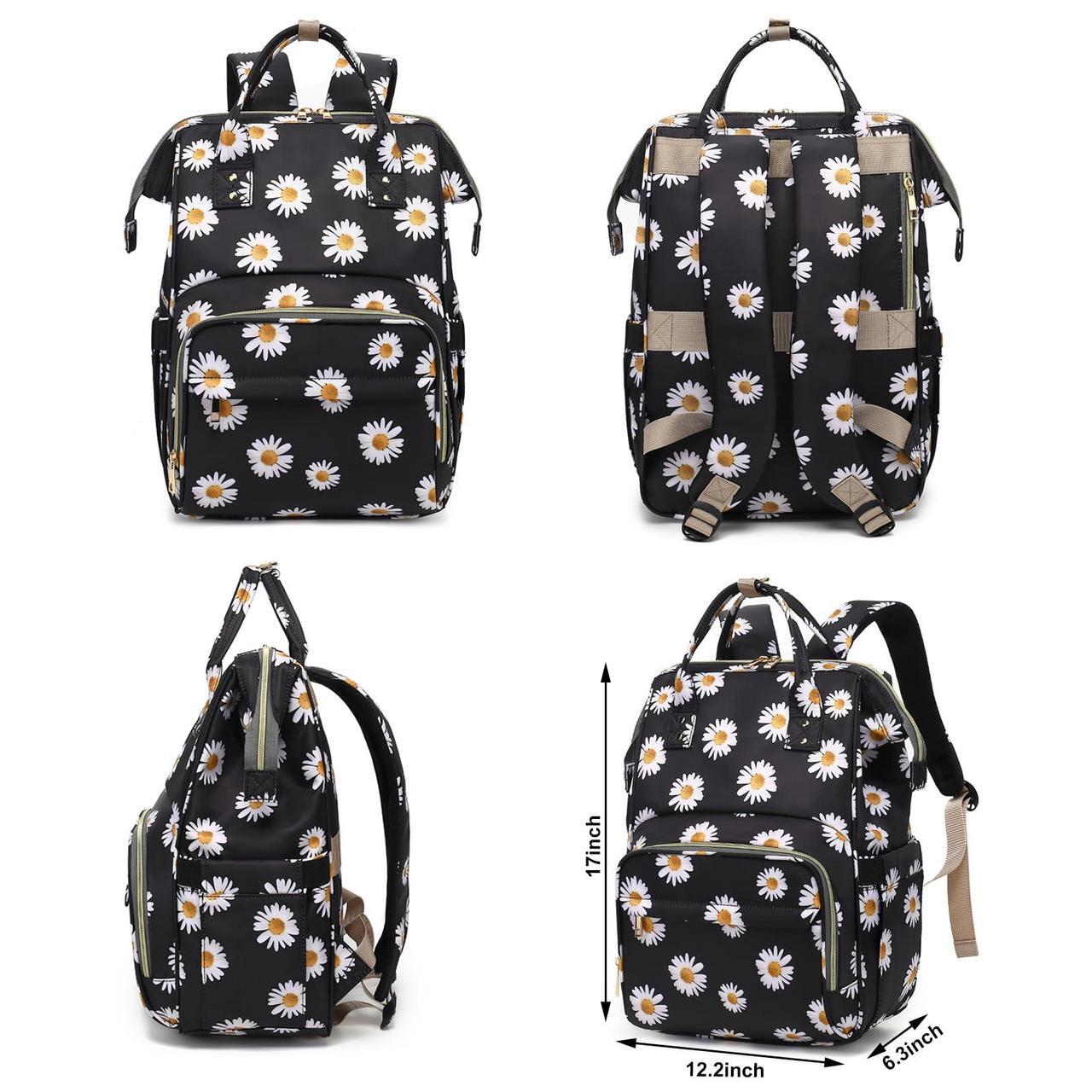 Alt view image 5 of 5 - Yusudan Daisy Lunch Backpack for Women, Insulated Cooler Work Business Laptop Backpacks Girls School Backpack College Bookbags (Black)