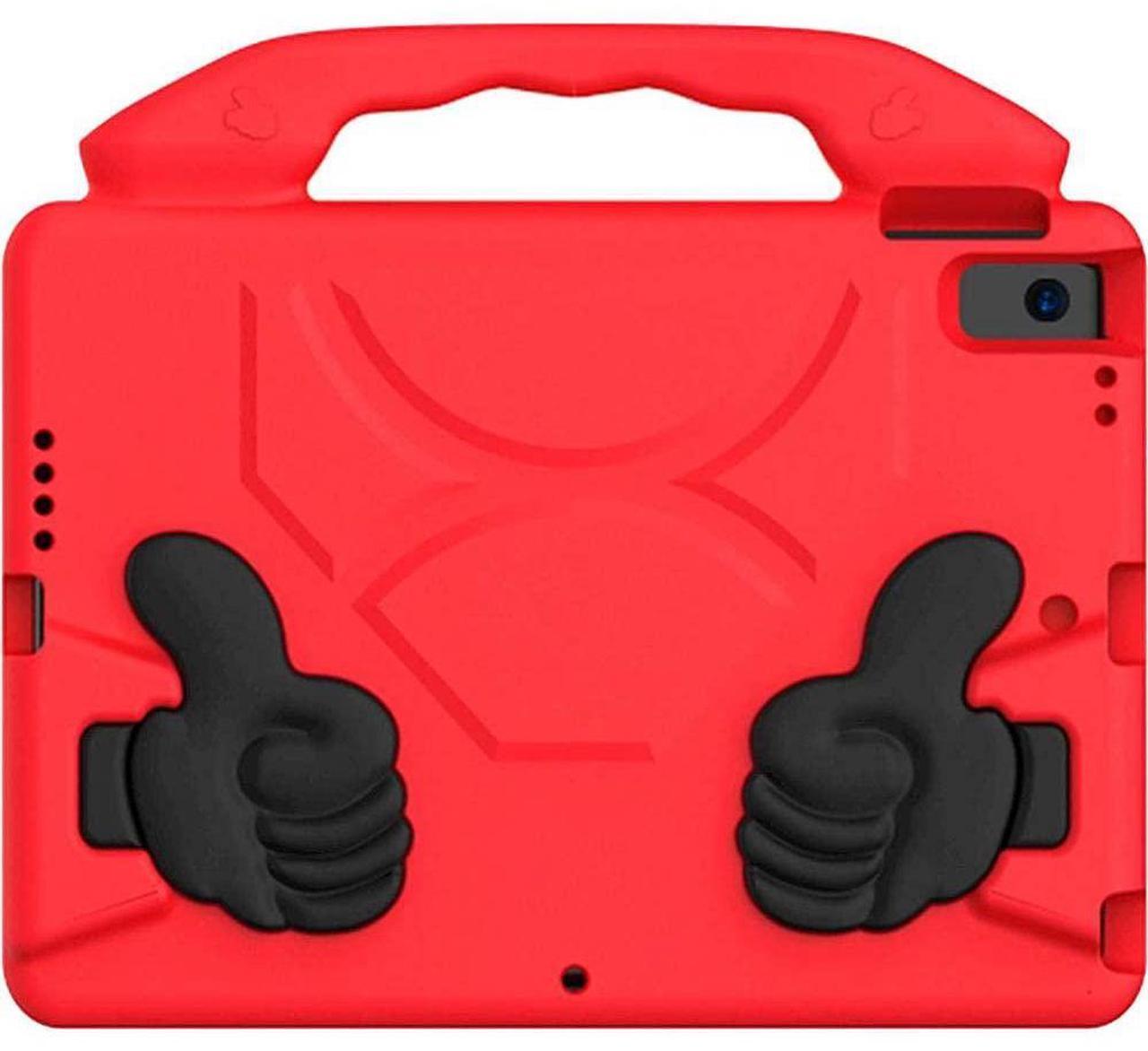 Main image of SaharaCase Thumbs Up KidProof Case for Apple iPad 10.2" (9th Generation 2021) [Shockproof Bumper] Rugged Child Protection Antislip Kickstand (Red)