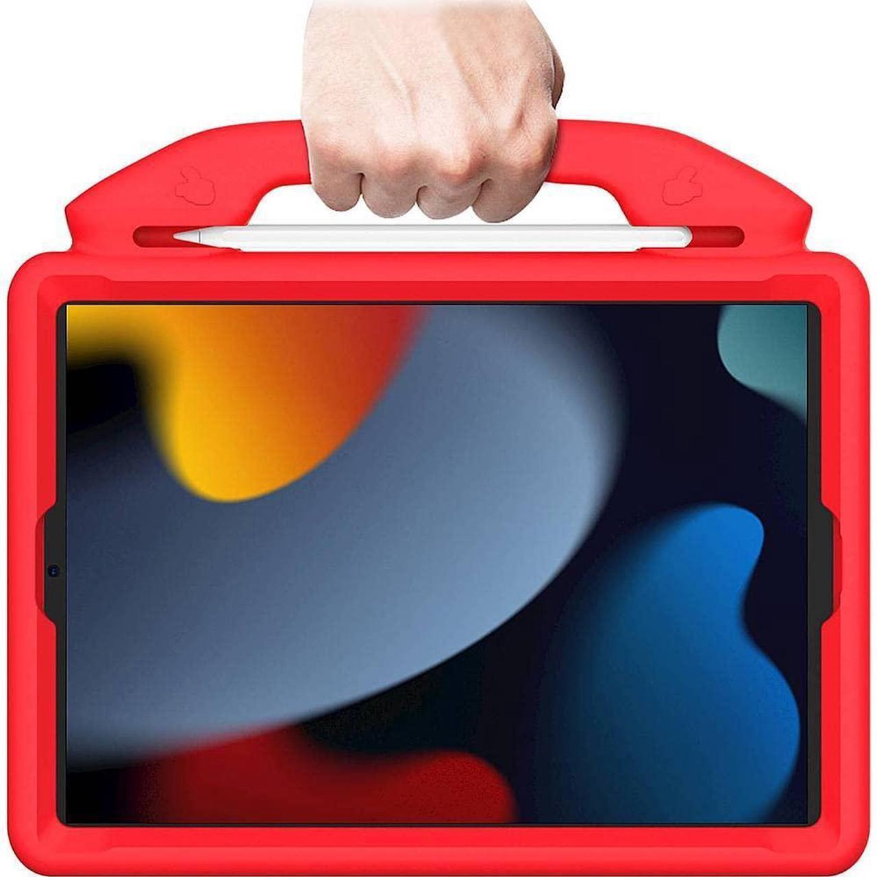 Alt view image 4 of 5 - SaharaCase Thumbs Up KidProof Case for Apple iPad 10.2" (9th Generation 2021) [Shockproof Bumper] Rugged Child Protection Antislip Kickstand (Red)