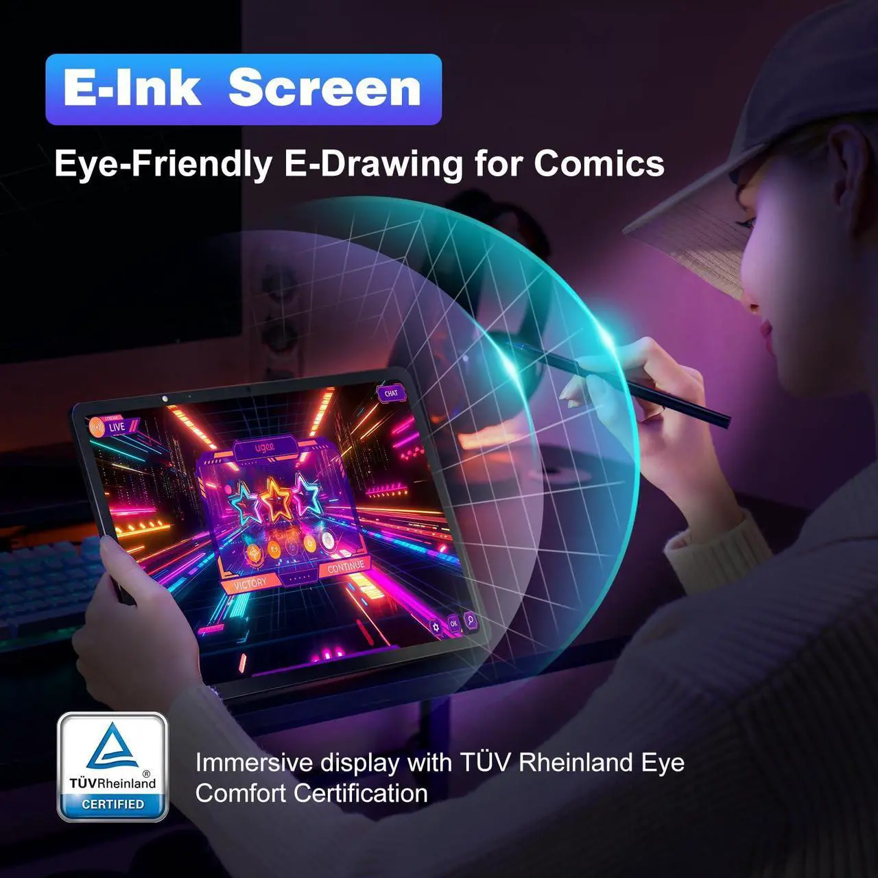 Alt view image 2 of 5 - UGEE Fun Drawing PAD 14.25" 2.4K Standalone Drawing Tablet No Computer Needed - Portable Digital Art with 10000mAh Battery, Low Blue Light