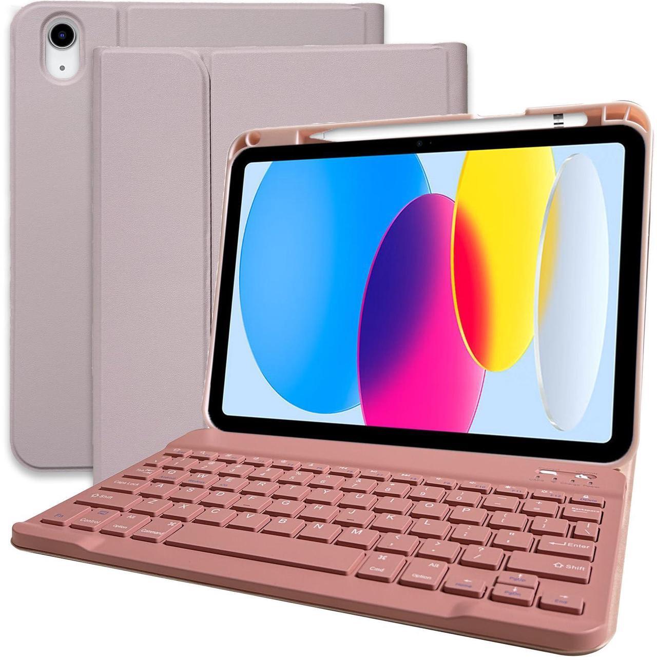 Main image of BSBLESS Keyboard Case for iPad 11th 10th Generation - iPad 10th Generation Case with Detachable Wireless Keyboard - Smart Folio Cover with Pencil Holder for 11-inch A16 2025 10.9-inch 2022, Pink