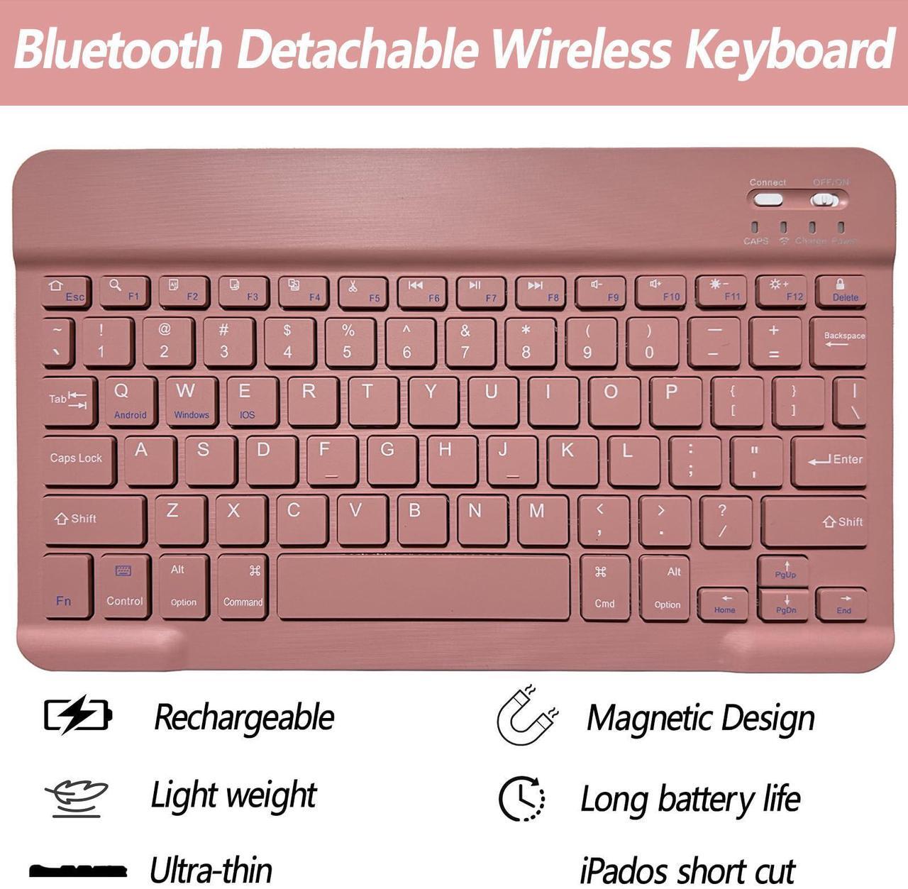 Alt view image 4 of 5 - BSBLESS Keyboard Case for iPad 11th 10th Generation - iPad 10th Generation Case with Detachable Wireless Keyboard - Smart Folio Cover with Pencil Holder for 11-inch A16 2025 10.9-inch 2022, Pink