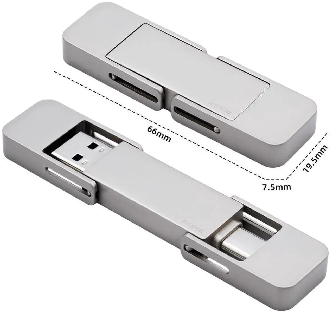 Alt view image 2 of 5 - CHUCHENG USB Drive 128GB External SSD,USB 3.2 Gen 2 A+C Dual Port Portable SSD,Up to 550MB/s for Data Storage, External Solid State Hard Drive for iPhone 15/16 /Android/PC/Mac/Laptop