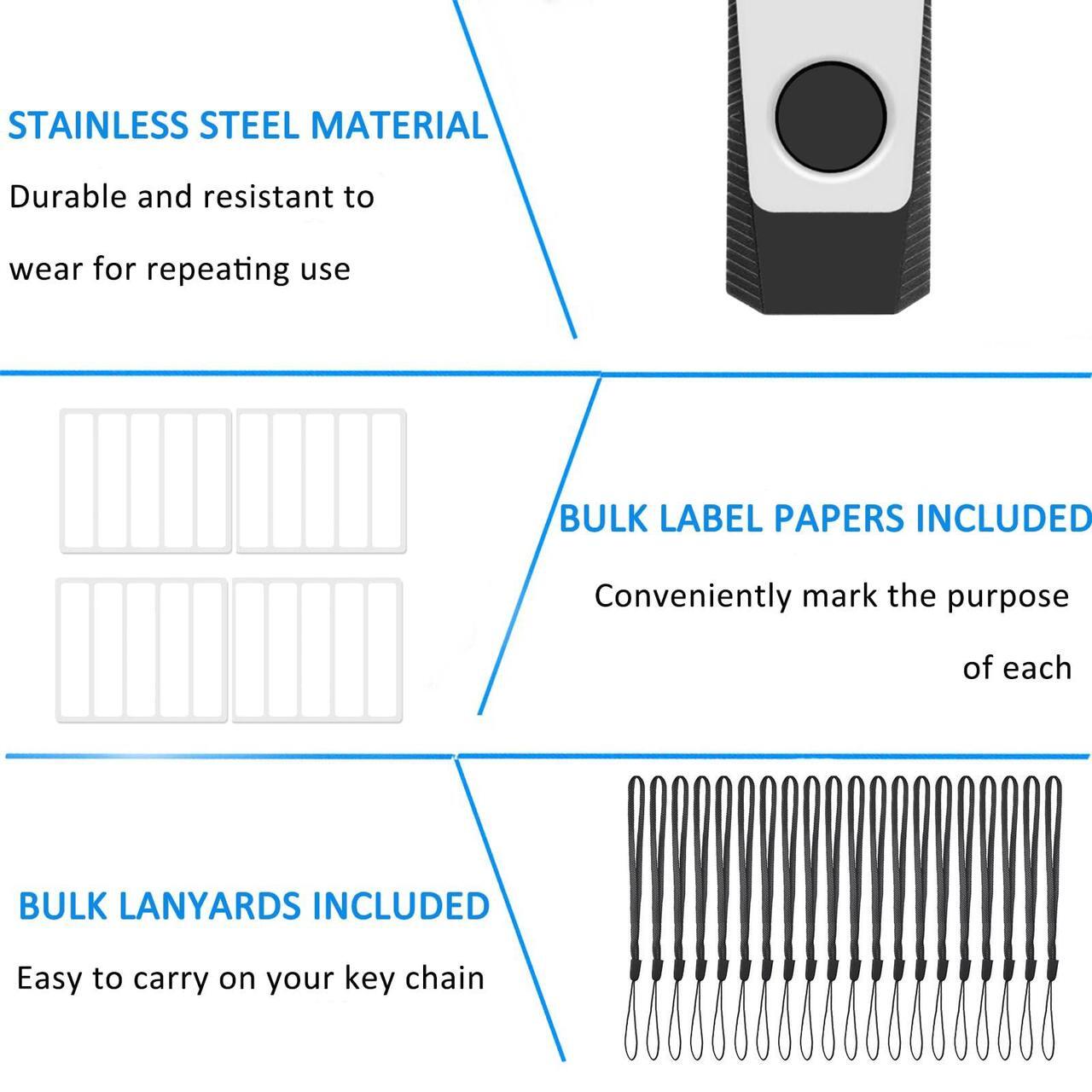 Alt view image 3 of 5 - EASTBULL 100 Pack of Bulk Flash Drives 4GB USB 2.0 Flash Drives Pack 4 GB USB Drives Bulk Thumb Drives for Data Storage with 100 Strings and Labels (4GB, Black)