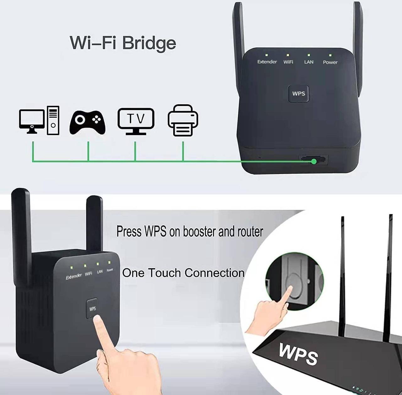 Alt view image 3 of 5 - 2025 Fastest WiFi Extender, WiFi Repeater, WiFi Booster, Covers Up to 10000 Sq.ft and 60 Devices, Internet Booster - with Ethernet Port, Quick Setup, Home Wireless Signal Booster