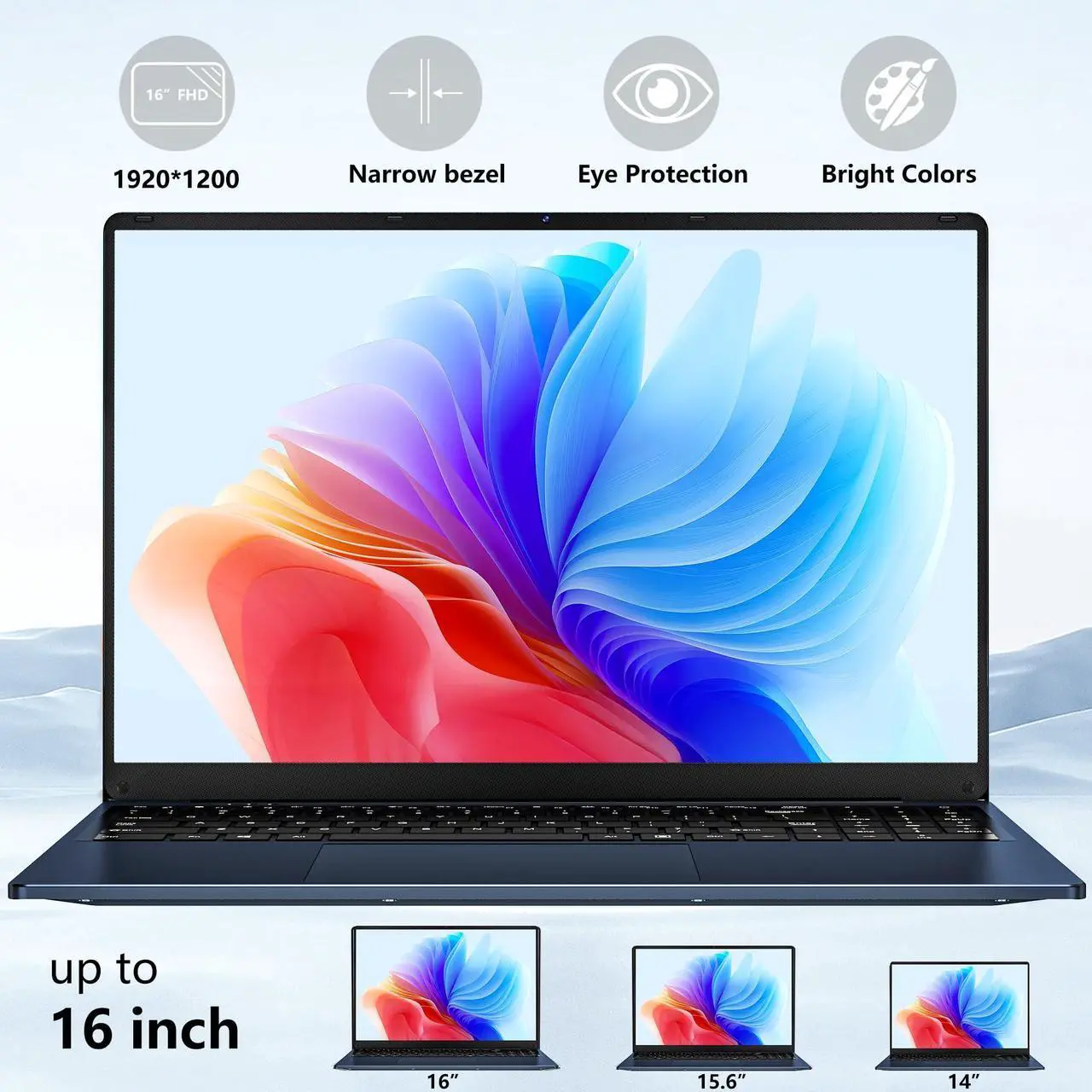 Alt view image 4 of 5 - FUNYET Gaming Laptop, 2025 Windows Laptops Computer, 16 Inch Windows 11 Pro Lap Top, 16GB RAM 1TB SSD, N150 Processor(up to 3.6GHz), Backlit Keyboard