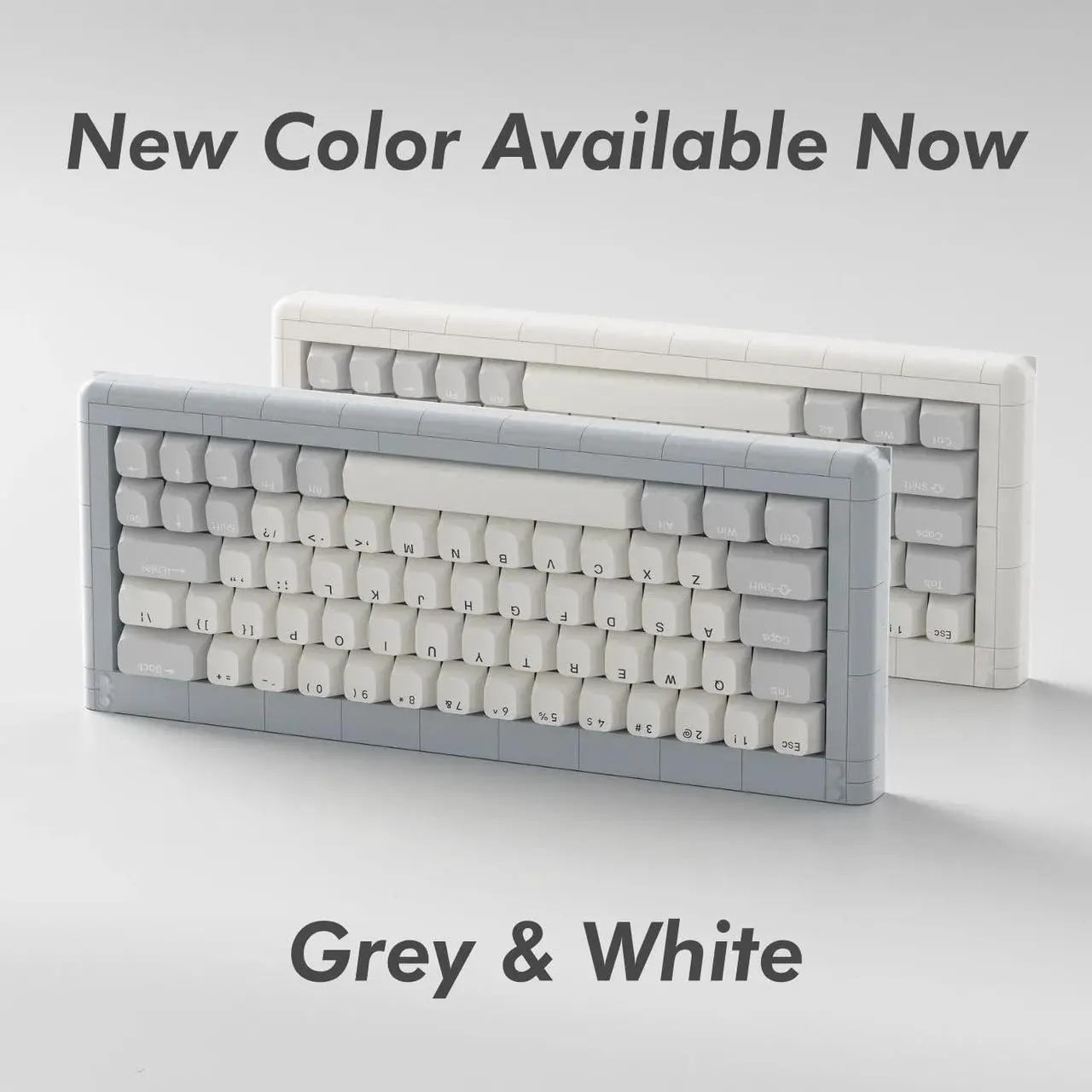Alt view image 3 of 5 - Kbdcraft 01Adam 60% Mechanical Keyboard, 64-Key ANSI, Lego-Compatible Case, Gasket Mount, Hot-swappable, Wired, Linear Switch, RGB, QMK, Vial for Win/Mac, Full Kit (Grey)